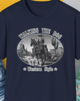 Walking The Dog, Western Style, Volume 3, Unisex T-Shirt-Navy, Design by Dog Gang