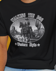 Walking The Dog, Western Style, Volume 3, Unisex T-Shirt-, a fun and stylish design for dog lovers from Dog Gang