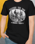Walking The Dog, Western Style, Volume 1, Unisex T-Shirt-, Design by Dog Gang