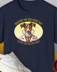 Walking The Dog Every Day Keeps The Doctor Away, Volume 2, Unisex T-Shirt-Navy-witziges Shirt mit lustigem Spruch für Hundefreund, Design by Dog Gang