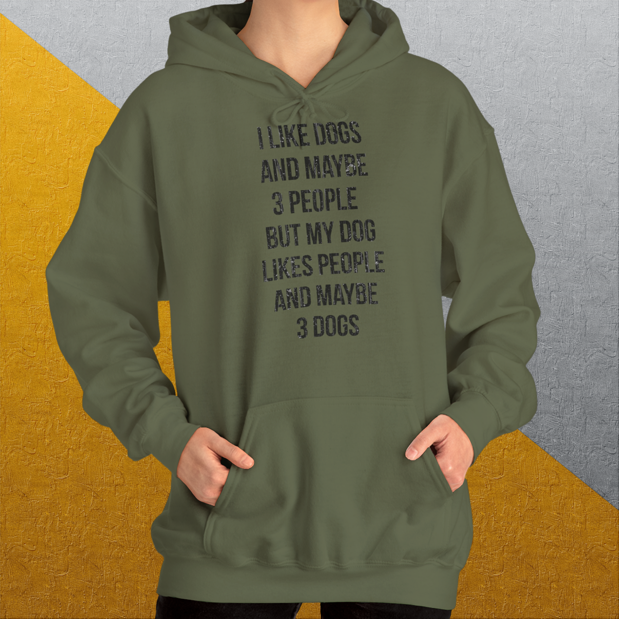I Like Dogs And Maybe 3 People..., Unisex Hoodie-origineller und witziger Kapuzenpulli mit Hund, Design by Dog Gang