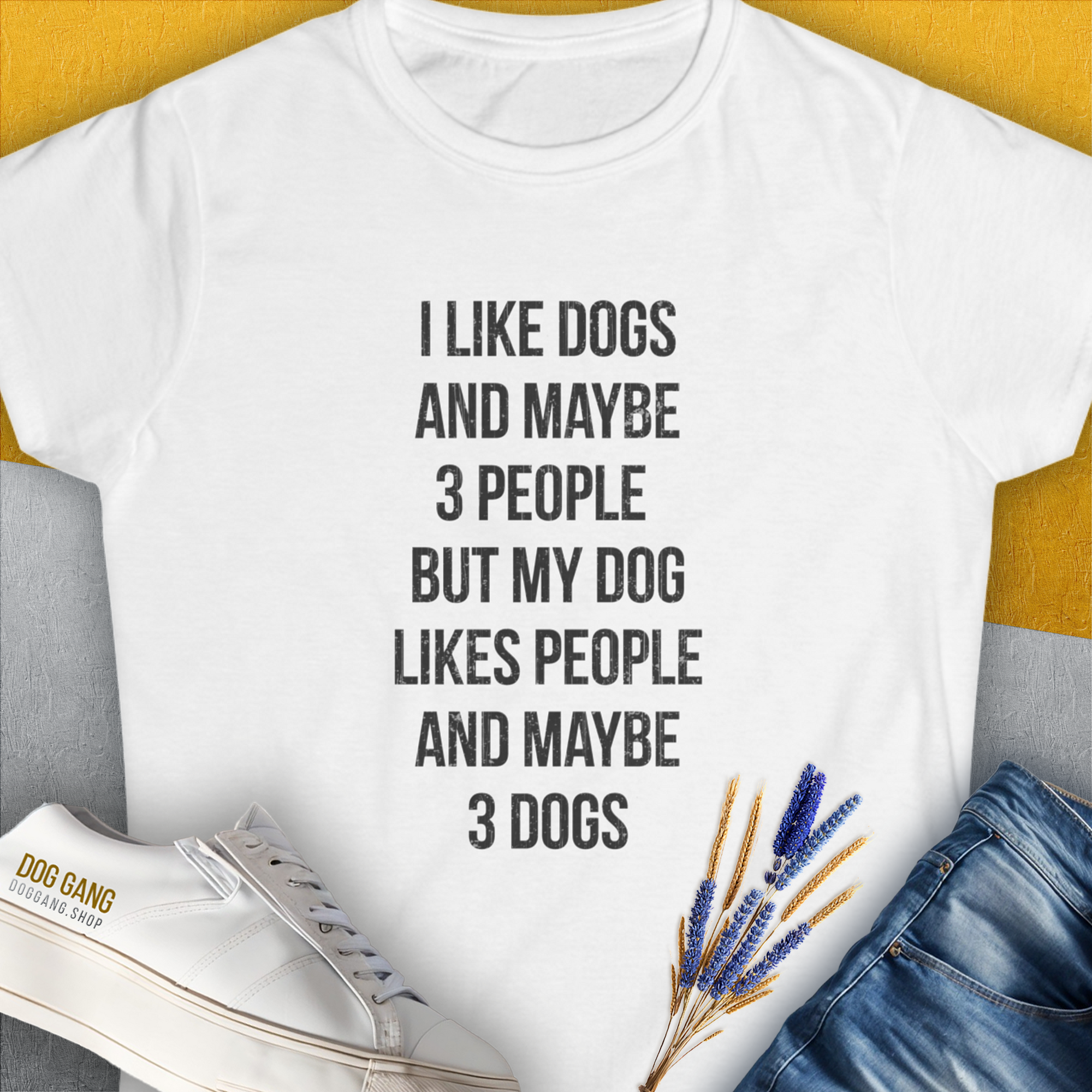 I Like Dogs And Maybe 3 People..., Women's T-Shirt-White. For dog lovers and dog owners. Design by Dog Gang