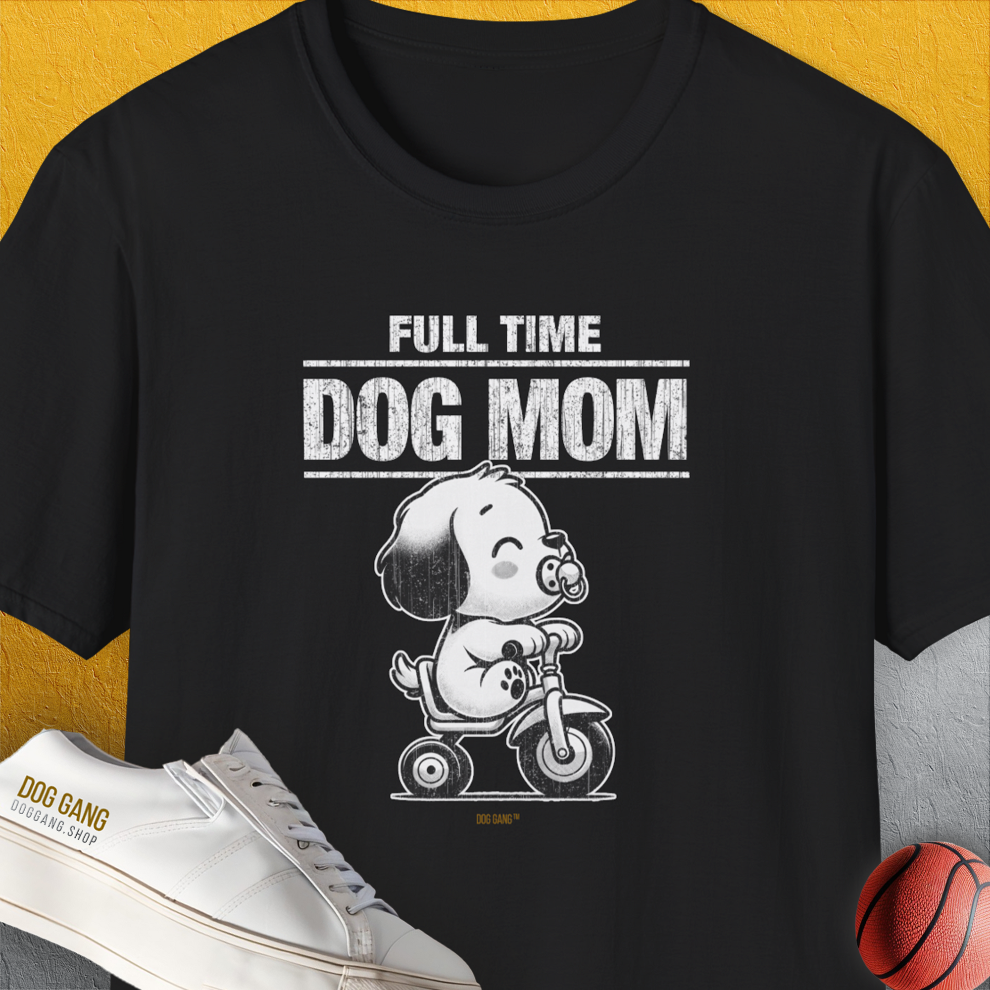 Dog Mom Series, Volume 3, Unisex T-Shirt-Black, Design by Dog Gang