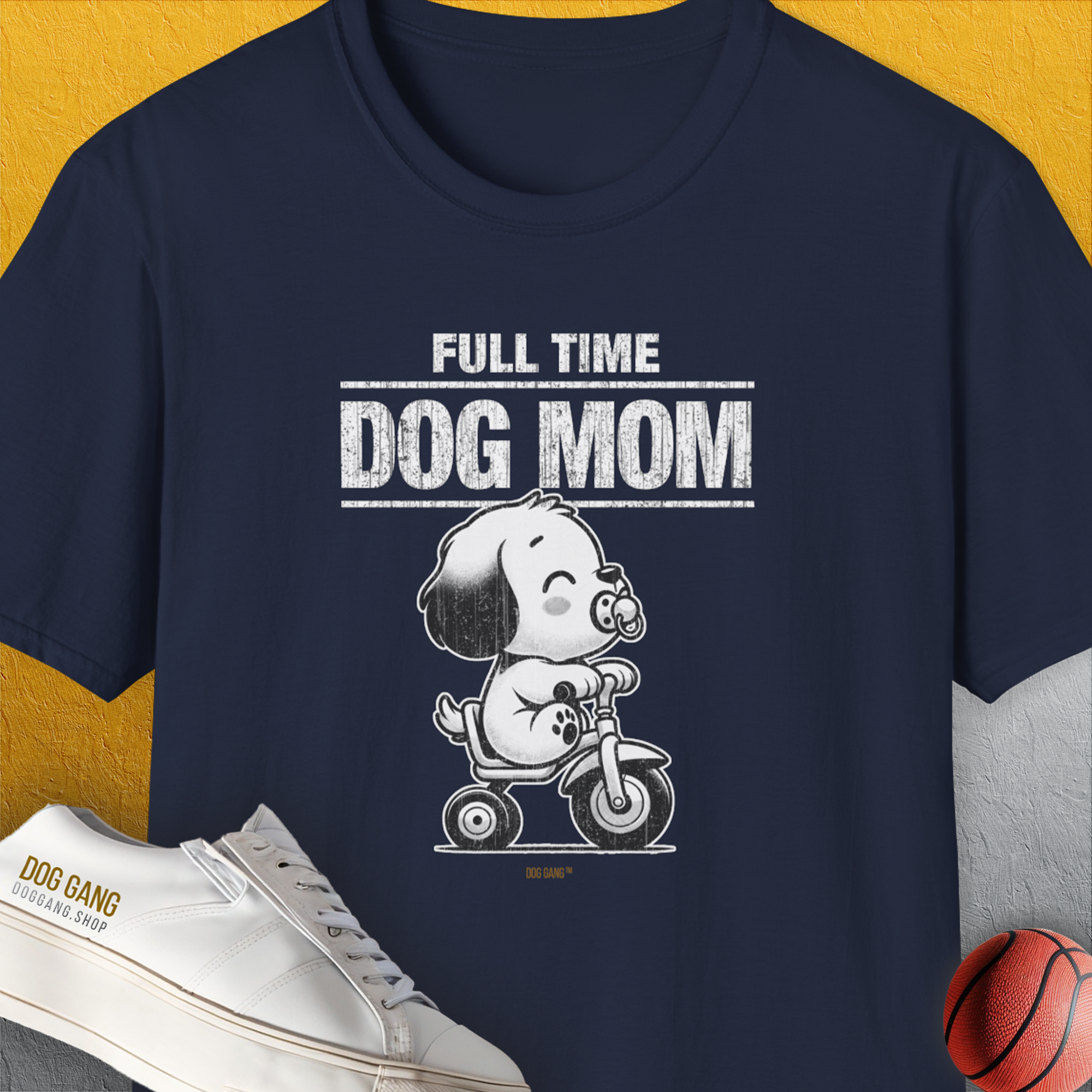 Dog Mom Series, Volume 3, Unisex T-Shirt-Navy, Design by Dog Gang