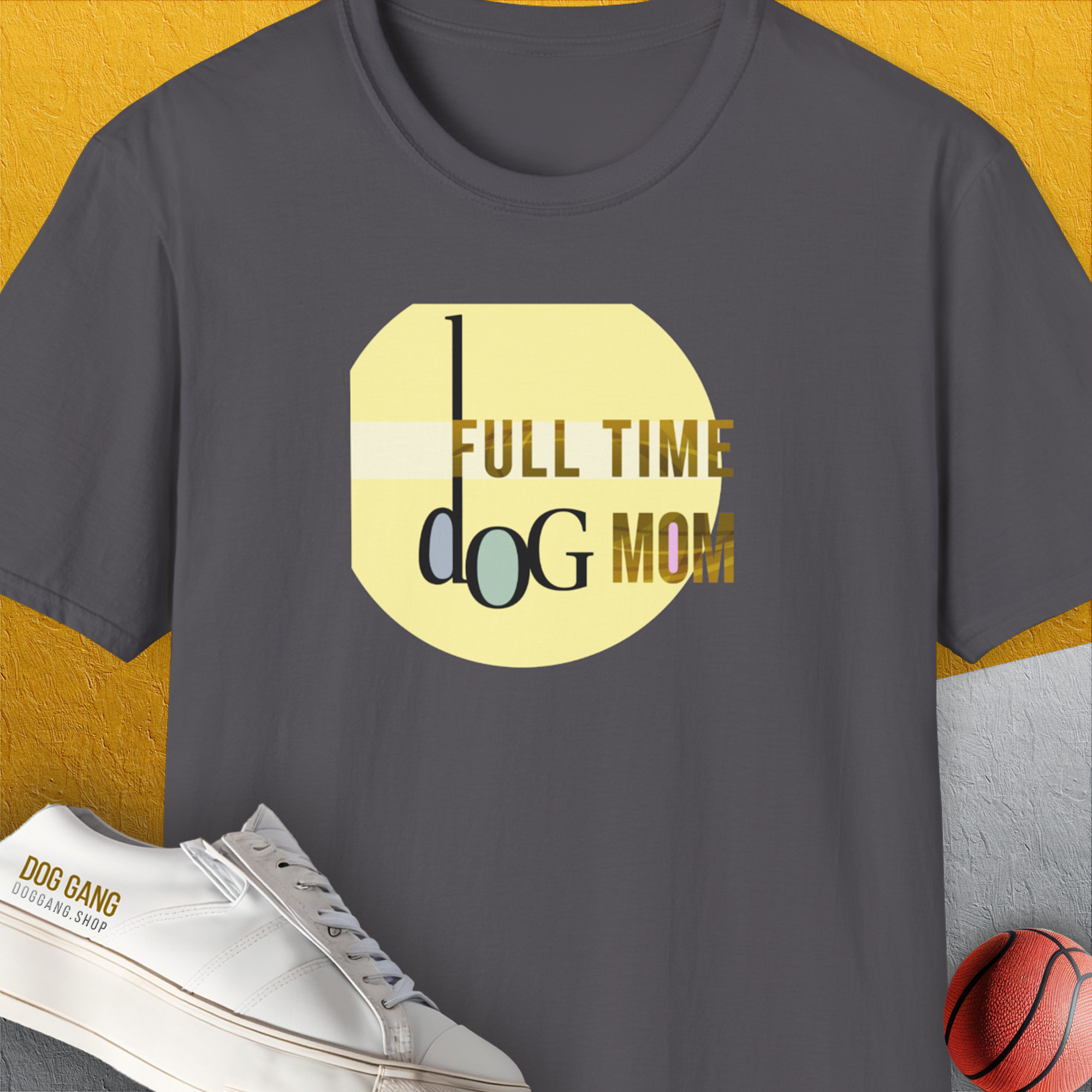 Dog Mom Series, Volume 4, Unisex T-Shirt-Charcoal. A perfect gift for dog lovers and dog owners. Design by Dog Gang