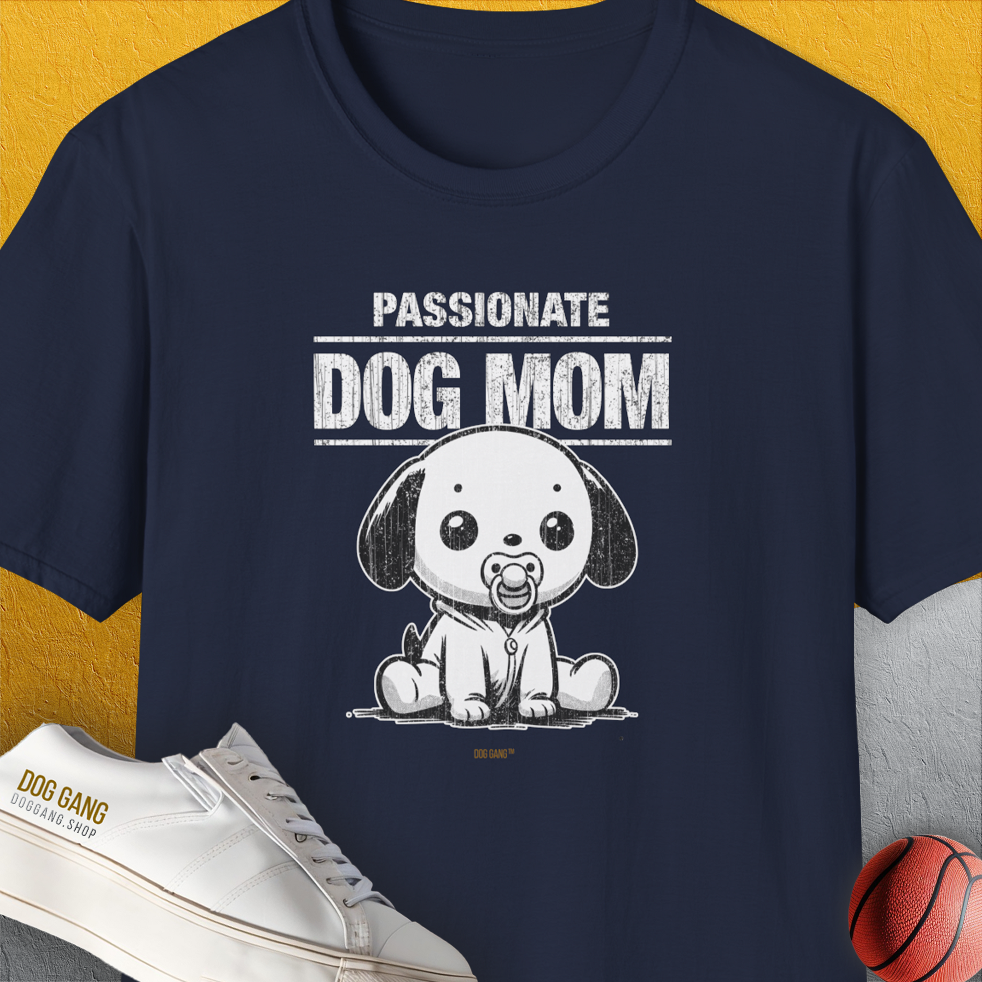 Dog Mom Series, Volume 7, Unisex T-Shirt-Navy, Design by Dog Gang
