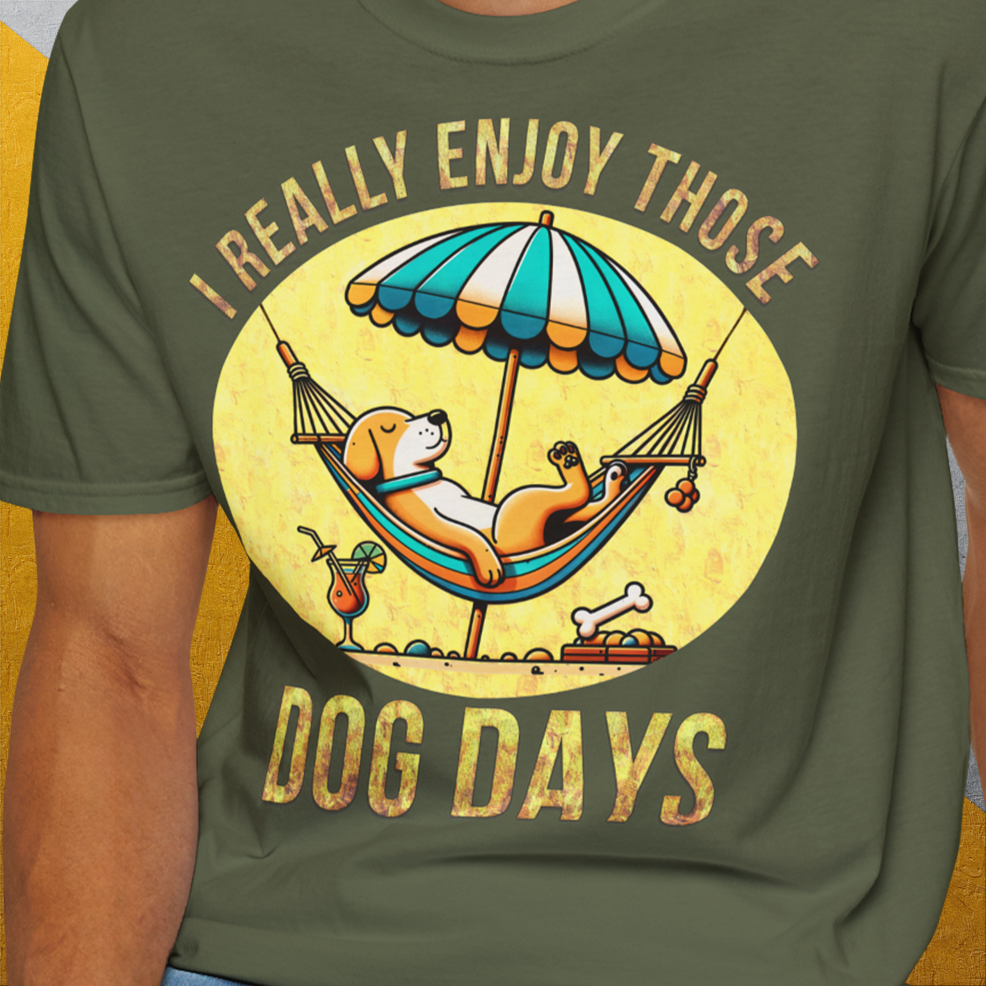 I Really Enjoy Those Dog Days, Unisex T-Shirt-lustiges Shirt für Hundefreunde, lustiger Spruch mit Hund, Design by Dog Gang