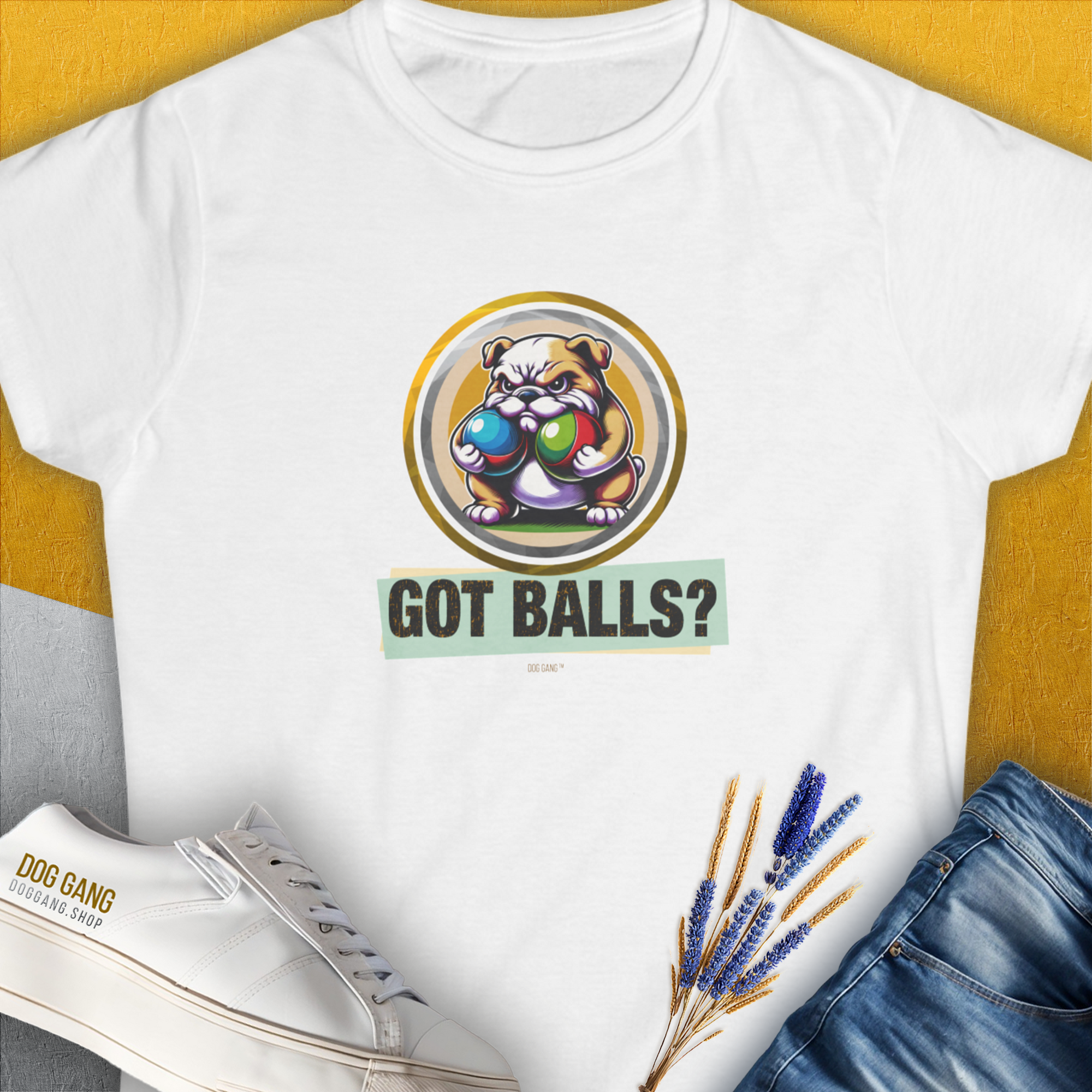 Got Balls? Volume 2, Women's T-Shirt-White. For dog lovers and dog owners. Design by Dog Gang