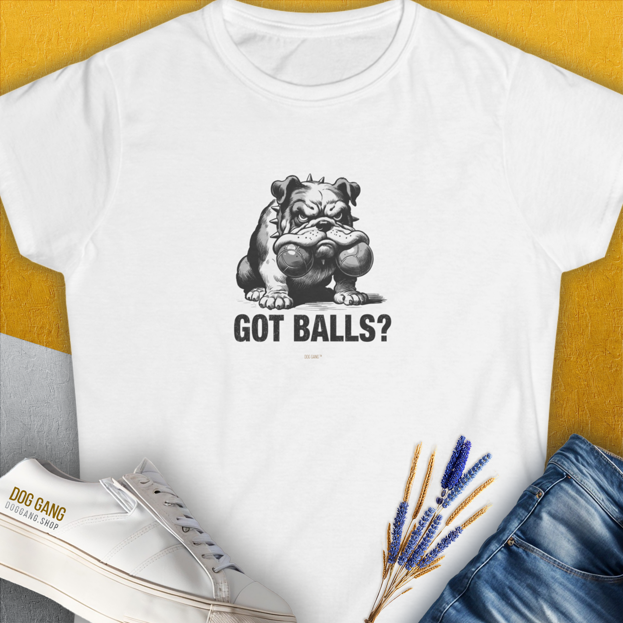Got Balls? Volume 3, Women's T-Shirt-White. For dog lovers and dog owners. Design by Dog Gang