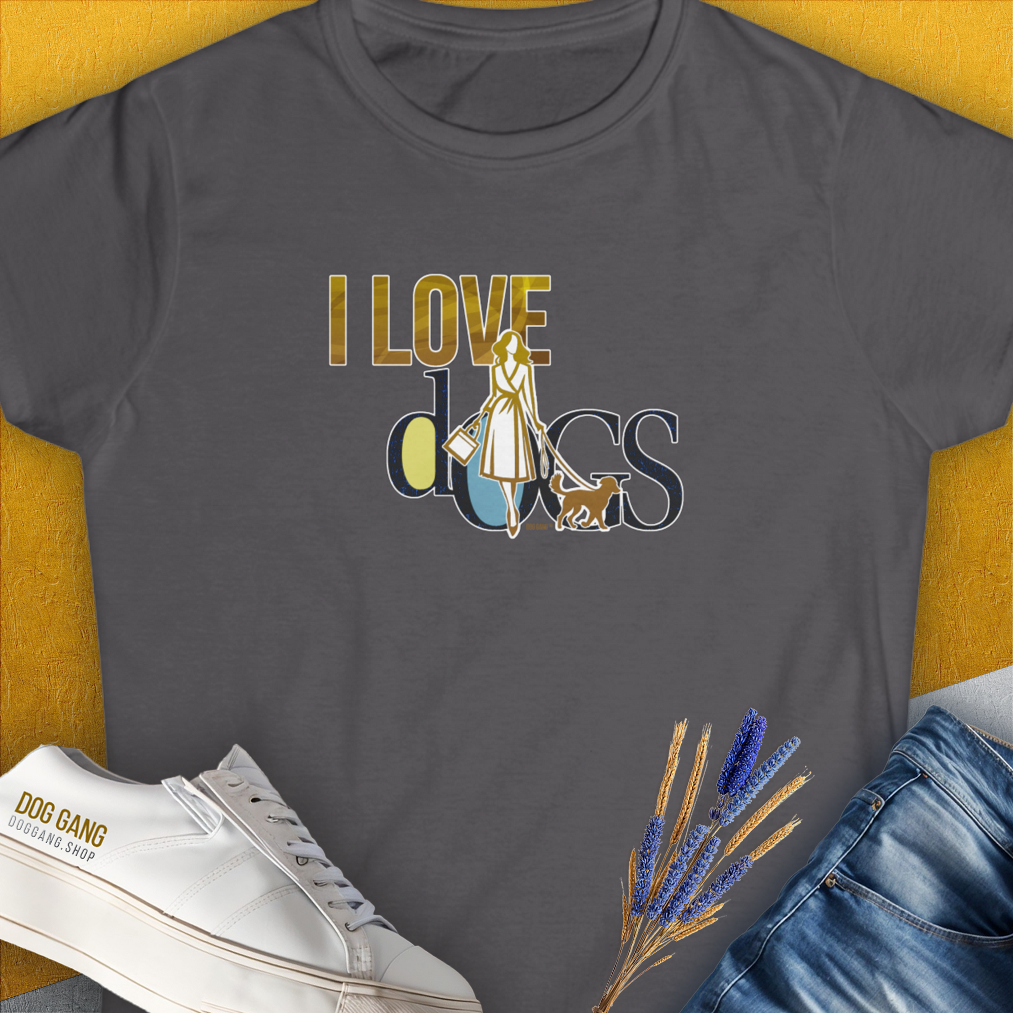 I Love Dogs - Series I, Volume 3, Women's T-Shirt-Charcoal. A dog-themed Design from Dog Gang