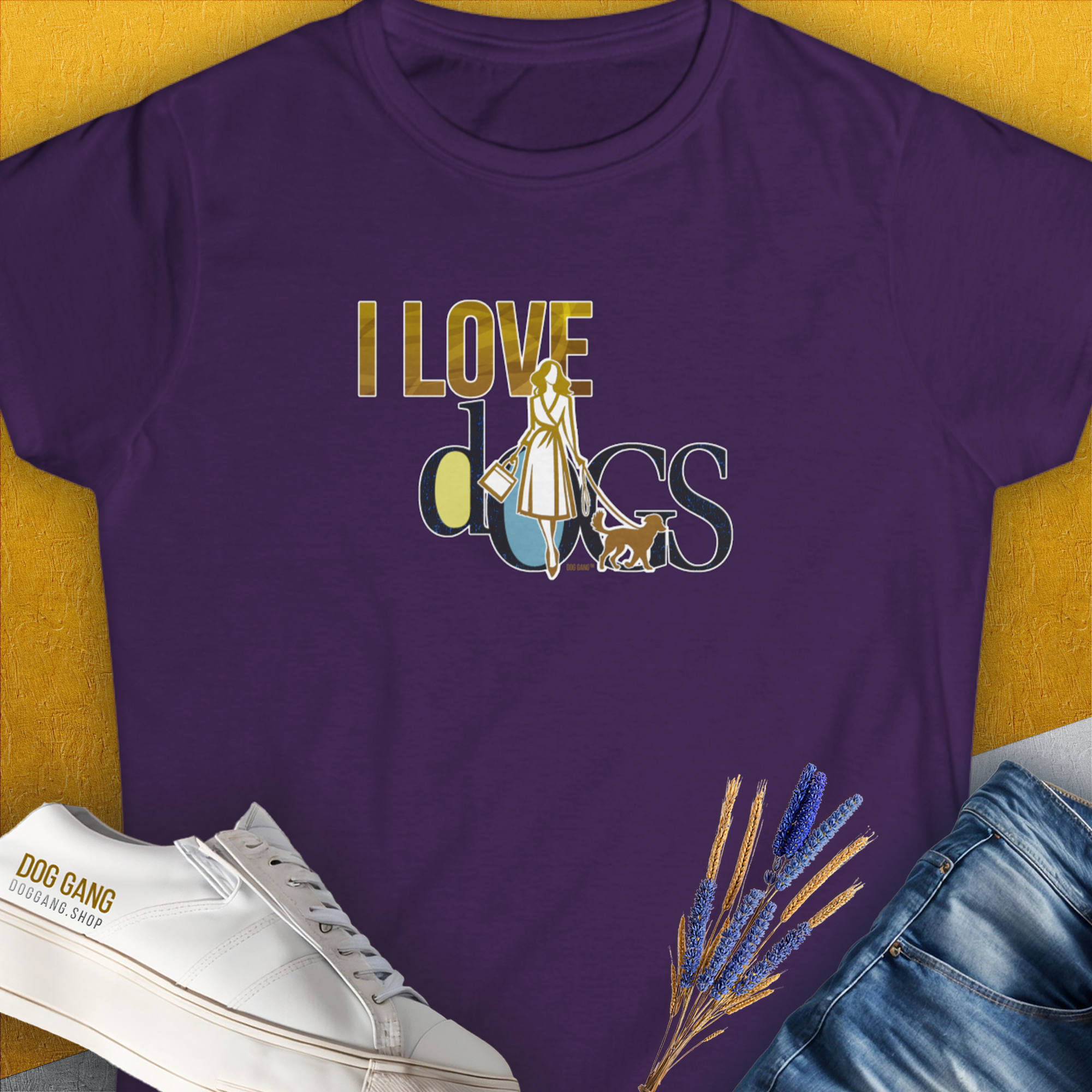 I Love Dogs - Series I, Volume 3, Women&#39;s T-Shirt-Purple, a cool and stylish design with a funny saying from Dog Gang