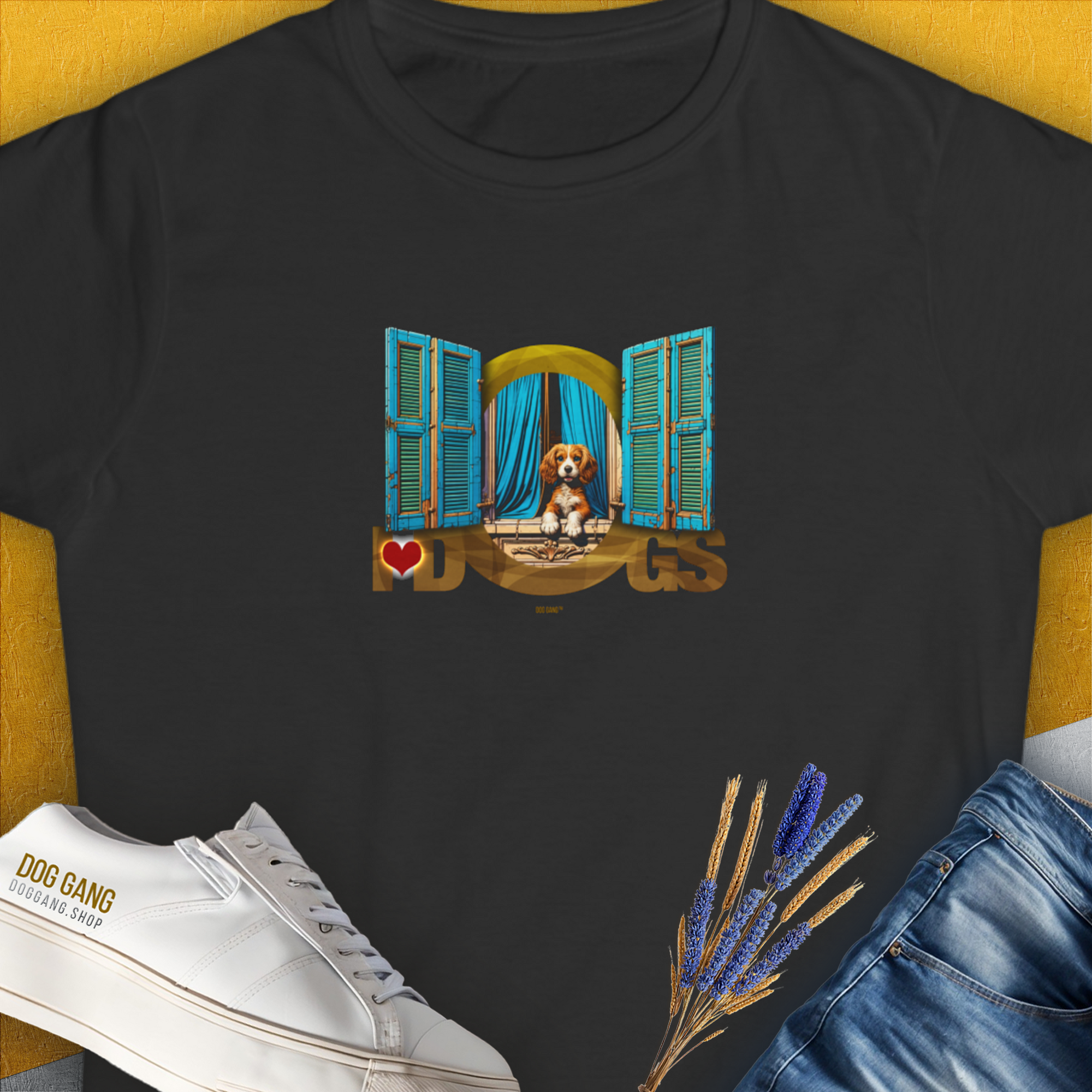 I Love Dogs - Series I, Volume 8, Women&#39;s T-Shirt-Black. A perfect gift for dog lovers and dog owners. Design by Dog Gang