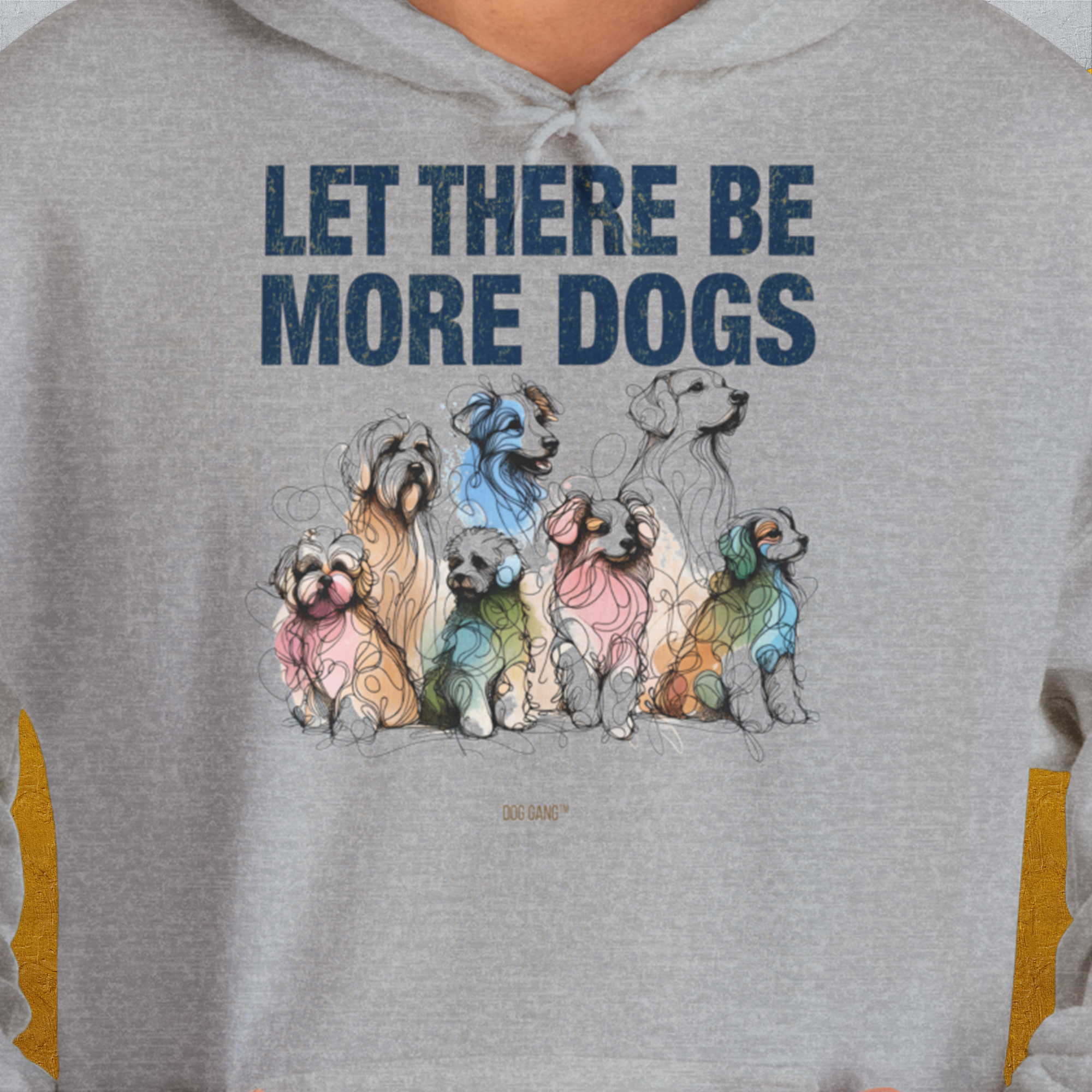 Let There Be More Dogs, Unisex Hoodie-origineller und witziger Kapuzenpulli mit Hund, Design by Dog Gang