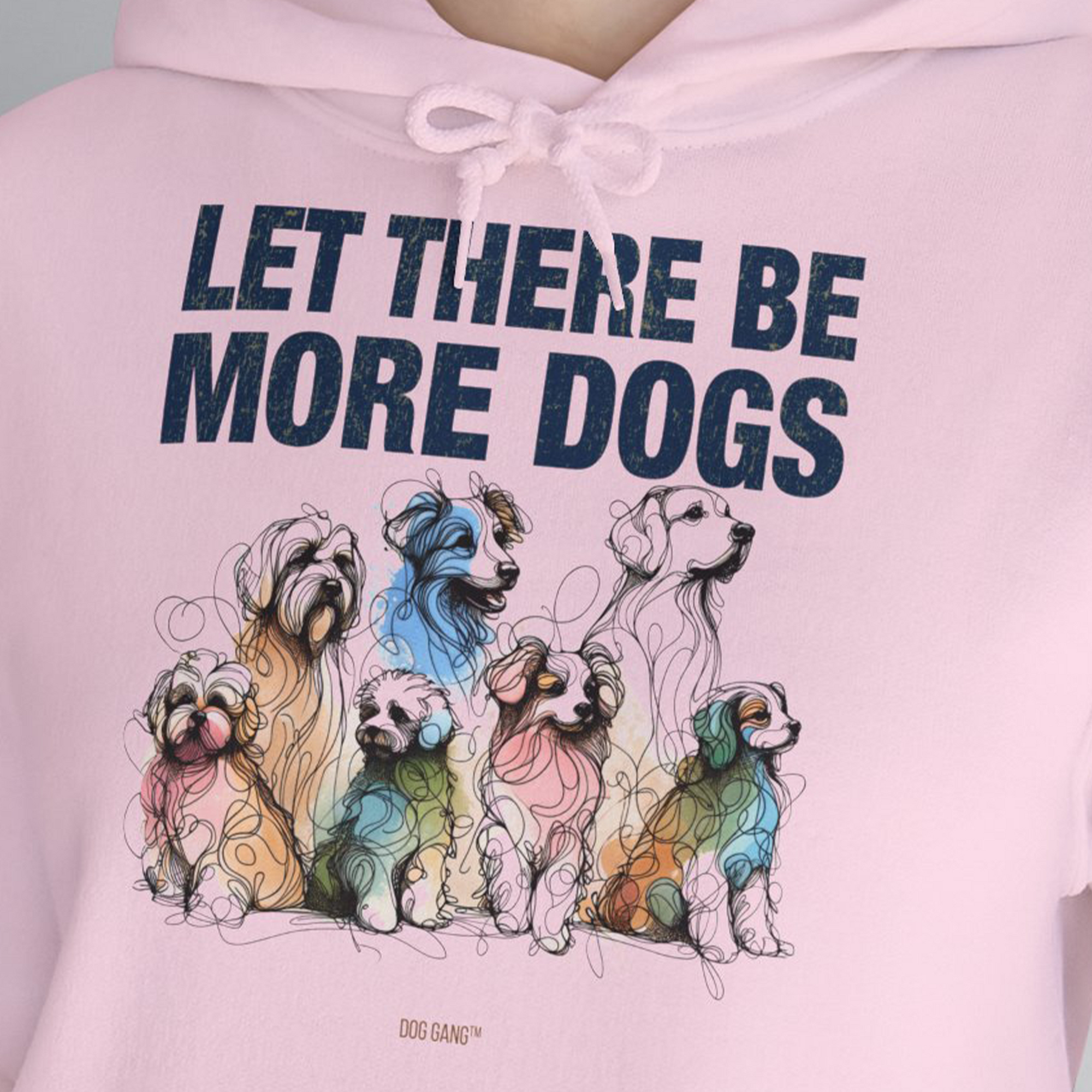 Let There Be More Dogs, Unisex Hoodie-Kapuzi mit lustigem Spruch für Hundefreunde, Design by Dog Gang
