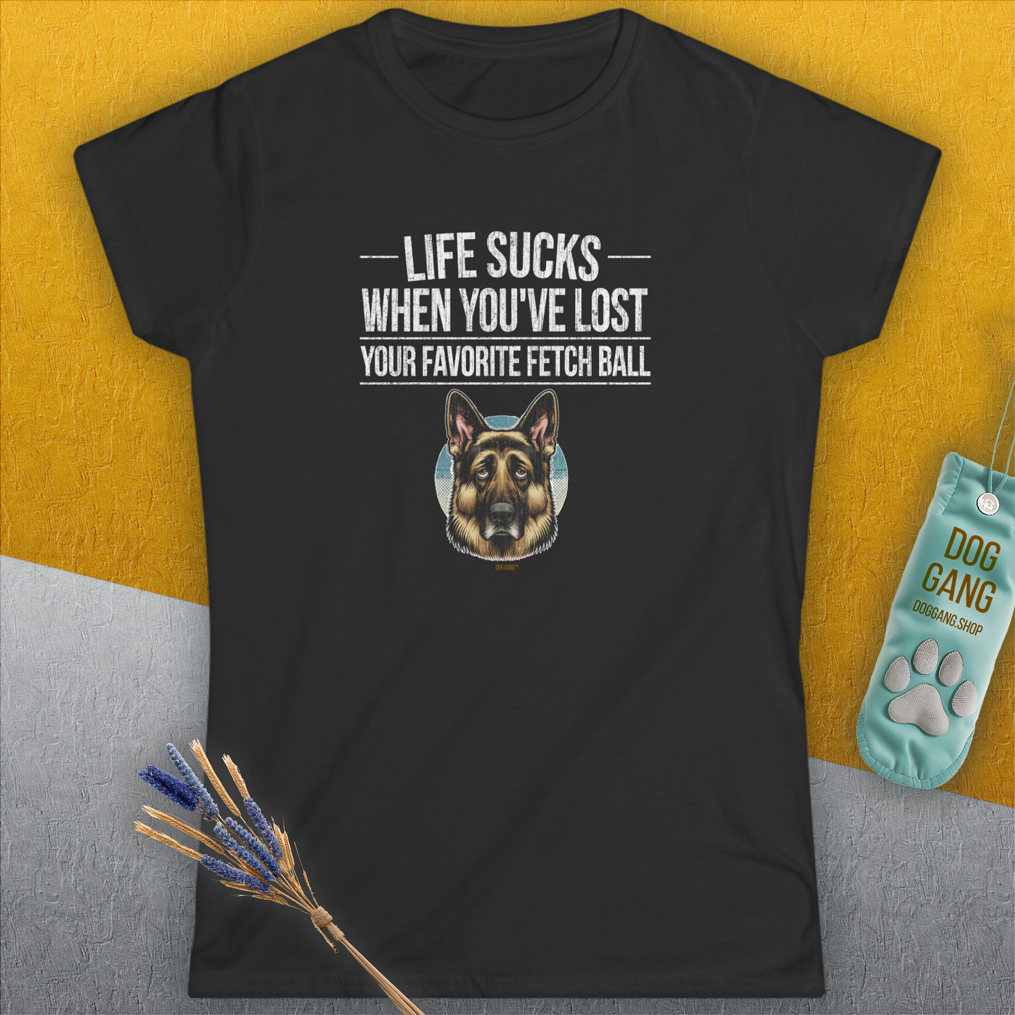 Life Sucks When You've Lost Your Favorite Fetch Ball, Volume 4, Women's T-Shirt-, a fun and stylish design for dog lovers from Dog Gang