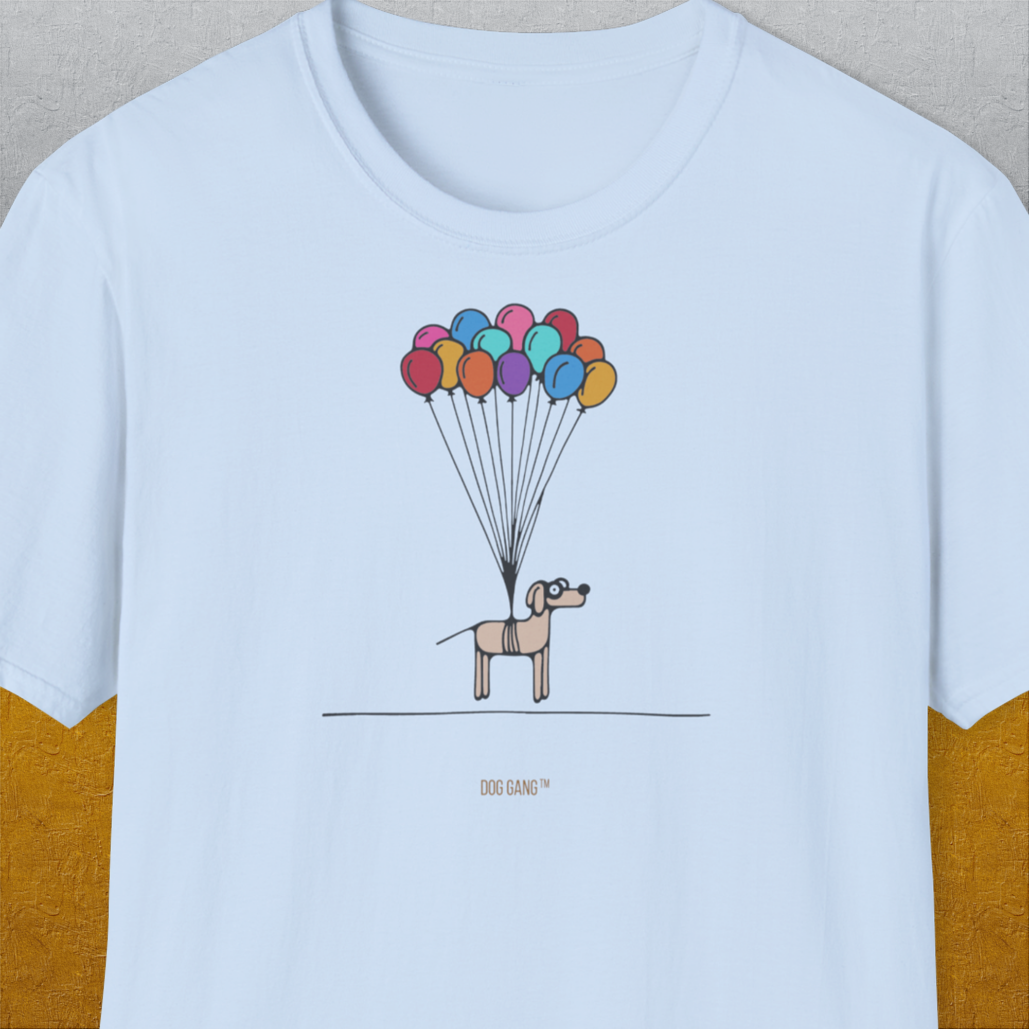 The Dog Gang Minimalistic Series I, Volume 2, Unisex T-Shirt-Light Blue, a cool and stylish design with a funny saying from Dog Gang