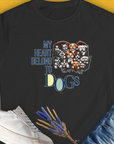 My Heart Belong To Dogs, Volume 1, Women's T-Shirt-Black. A perfect gift for dog lovers and dog owners. Design by Dog Gang