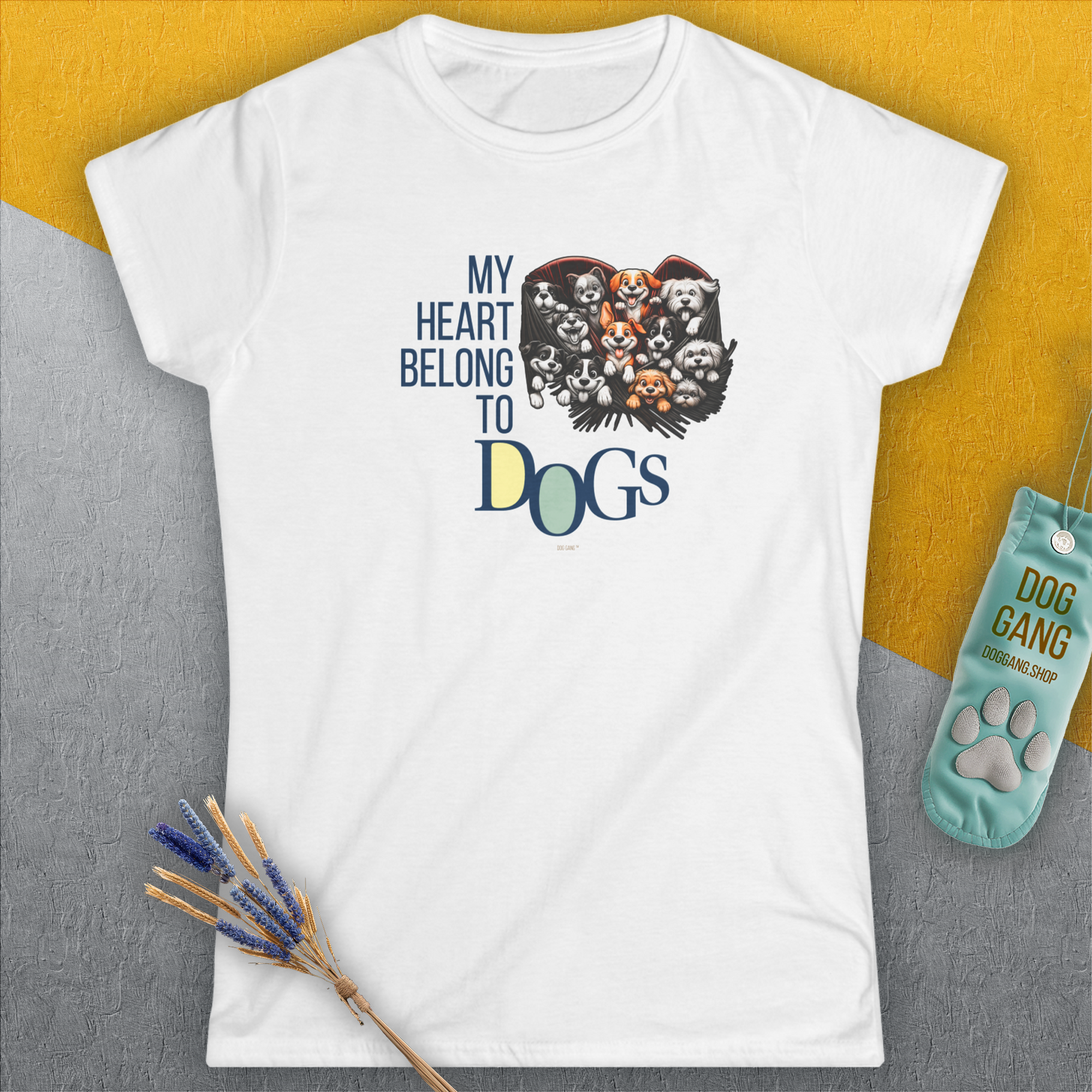 My Heart Belong To Dogs, Volume 1, Women's T-Shirt-, a fun and stylish design for dog lovers from Dog Gang