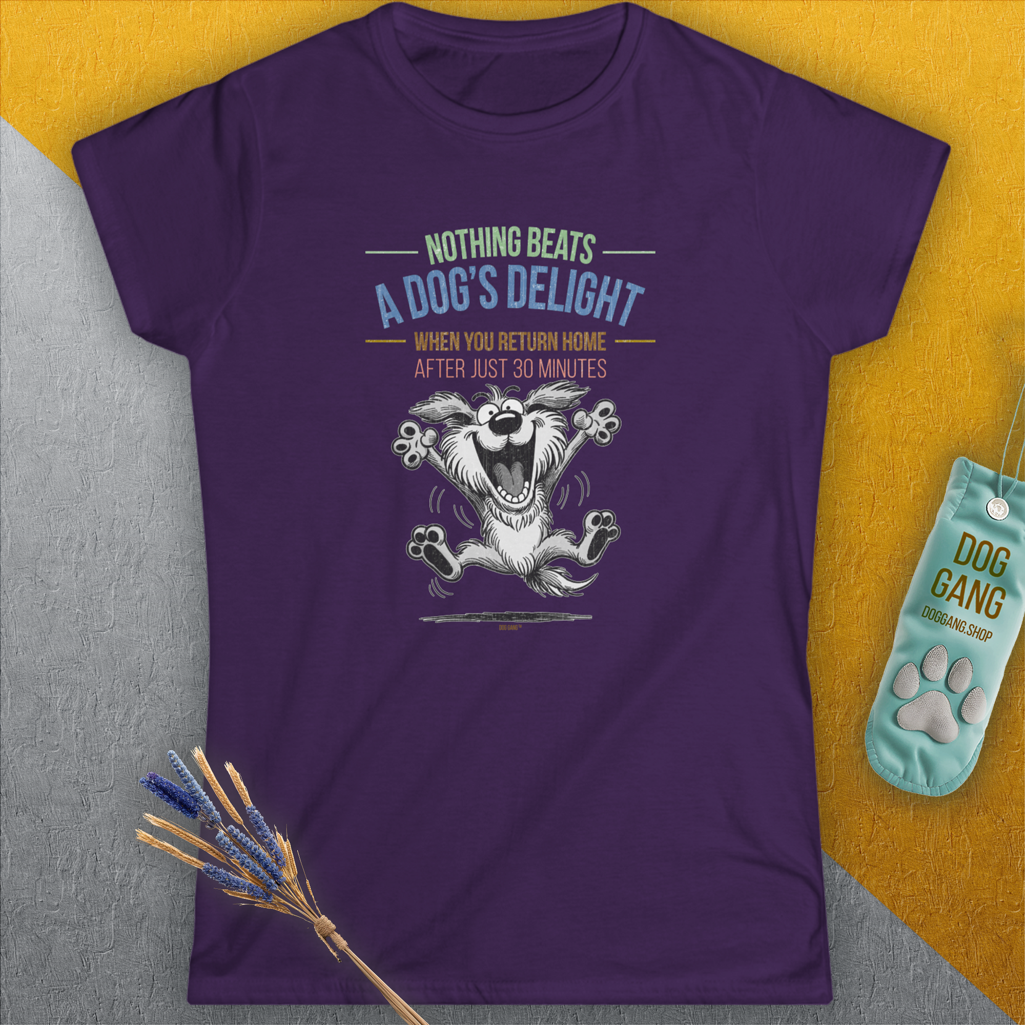 Nothing Beats A Dog's Delight When You Return Home, Volume 2, Women's T-Shirt-, a fun and stylish design for dog lovers from Dog Gang