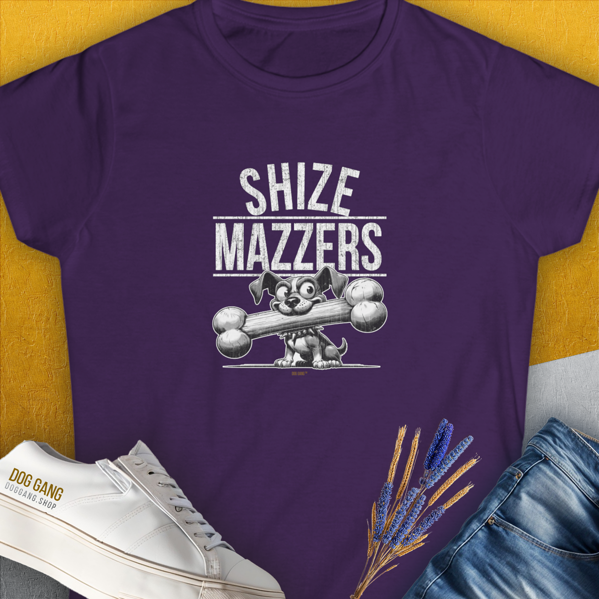 Shize Mazzers, Volume 1, Women&#39;s T-Shirt-Purple, a cool and stylish design with a funny saying from Dog Gang
