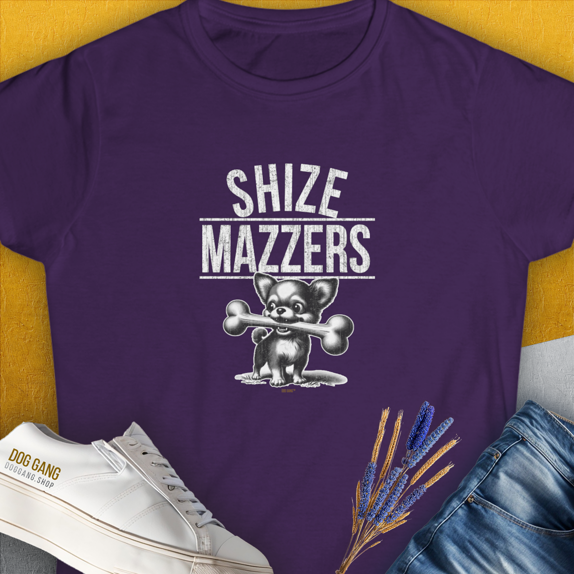 Shize Mazzers, Volume 2, Women&#39;s T-Shirt-Purple, a cool and stylish design with a funny saying from Dog Gang