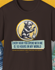 One Human Year = Ten Dog Years, Volume 1, Unisex T-Shirt-Dark Chocolate-Design made by Dog Gang
