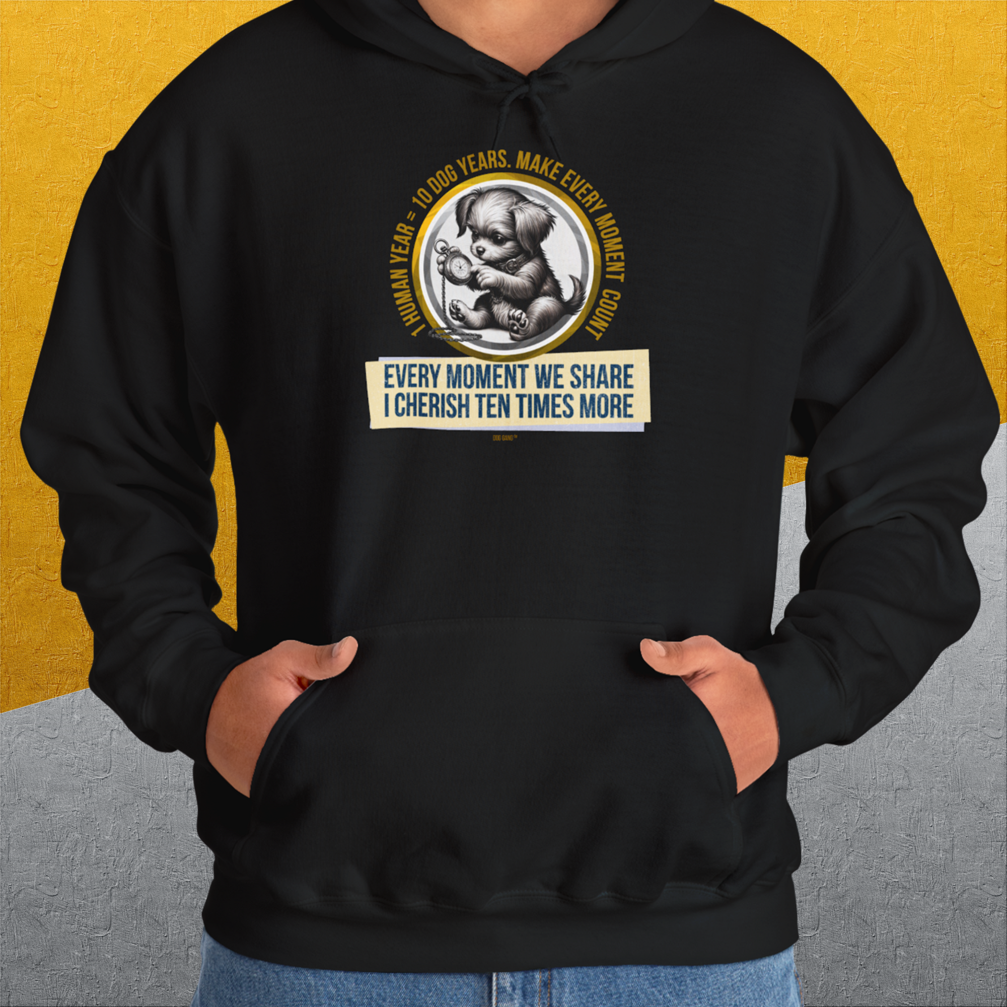 One Human Year = Ten Dog Years, Volume 4, Unisex Hoodie- dog lover Shirtdesign made by Dog Gang