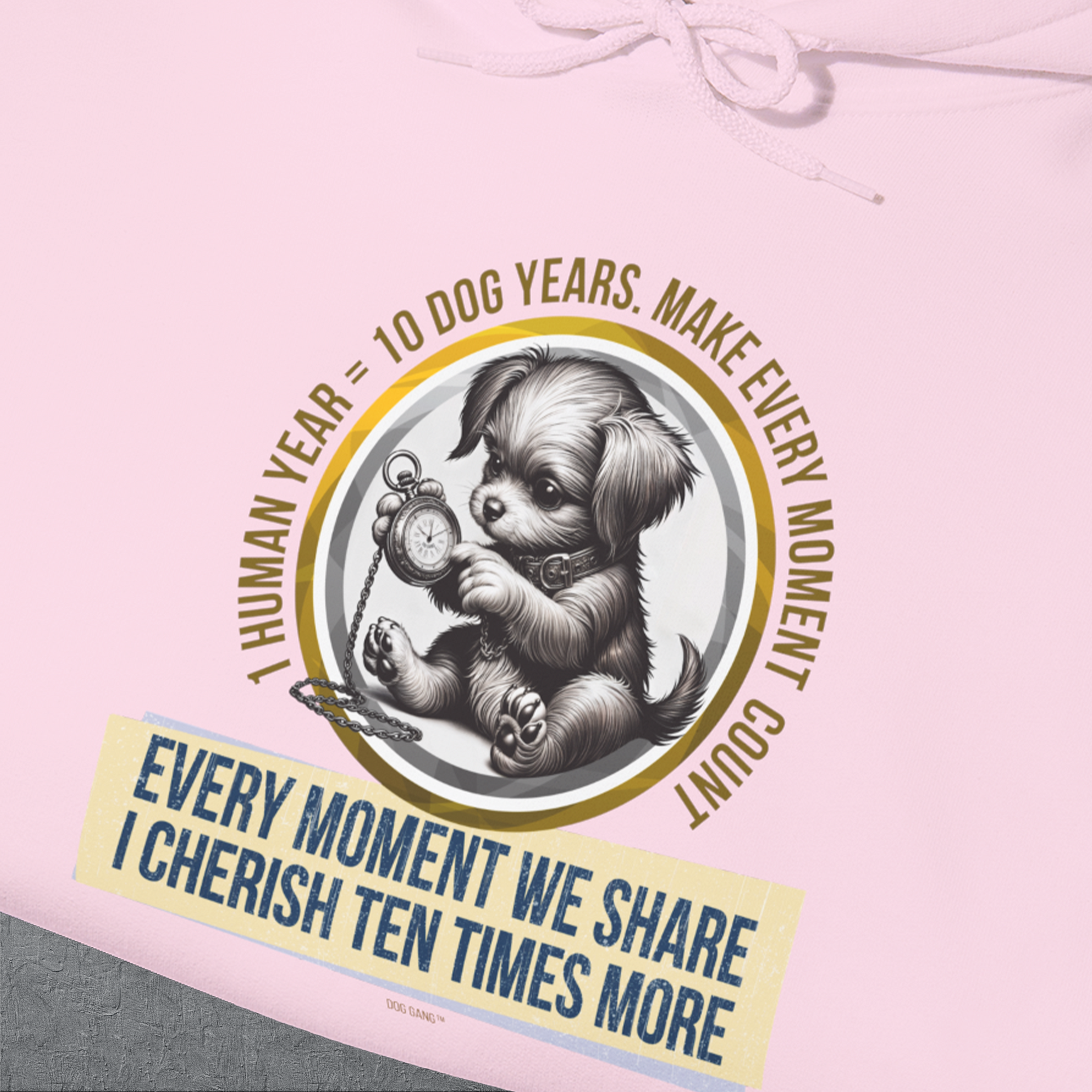 One Human Year = Ten Dog Years, Volume 4, Unisex Hoodie-. A perfect gift for dog lovers and dog owners. Design by Dog Gang