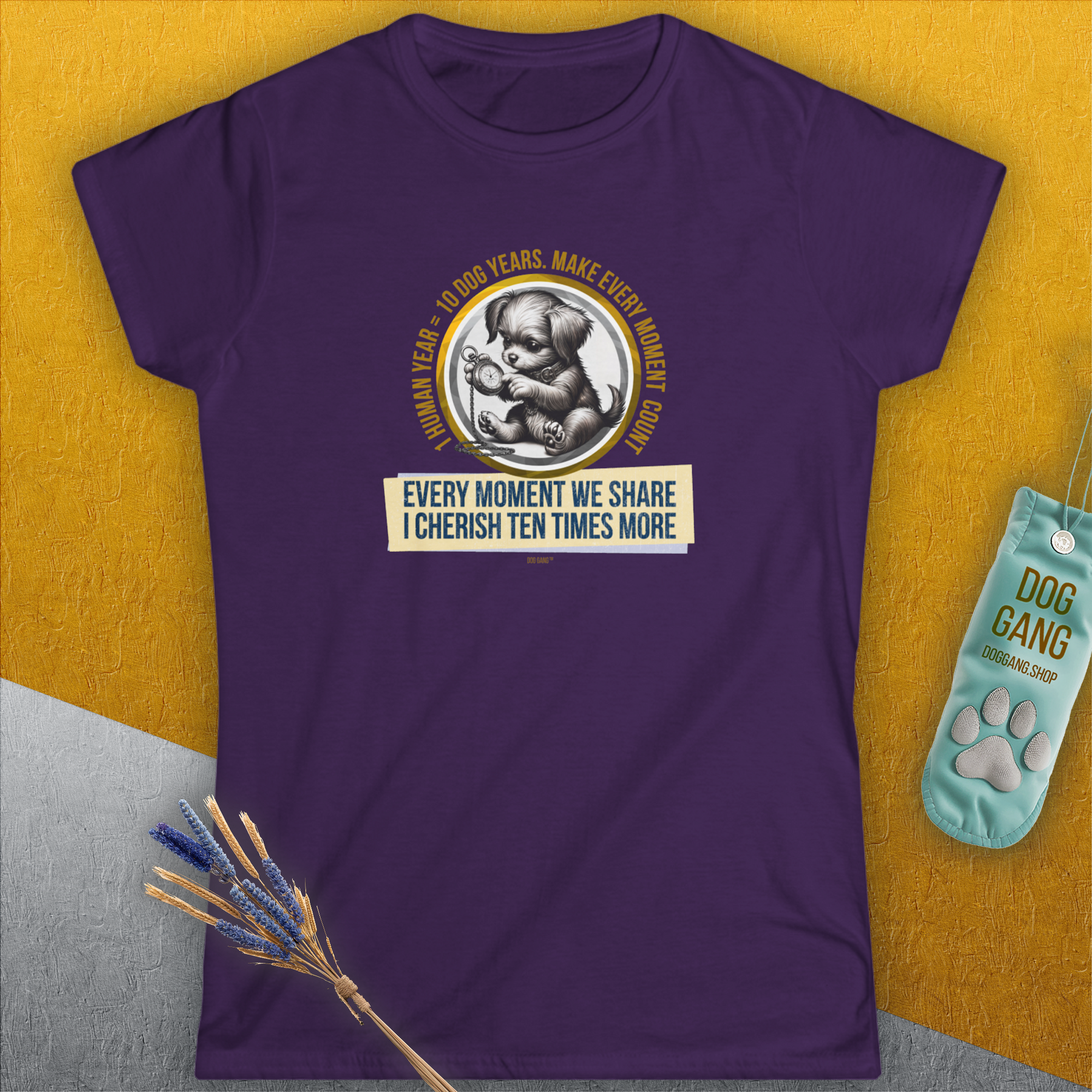 One Human Year = Ten Dog Years, Volume 4, Women's T-Shirt- a cute Shirtdesign for dog lovers by Dog Gang