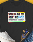 Walking The Dog Series One, Volume 1, Women's T-Shirt-Black. A perfect gift for dog lovers and dog owners. Design by Dog Gang