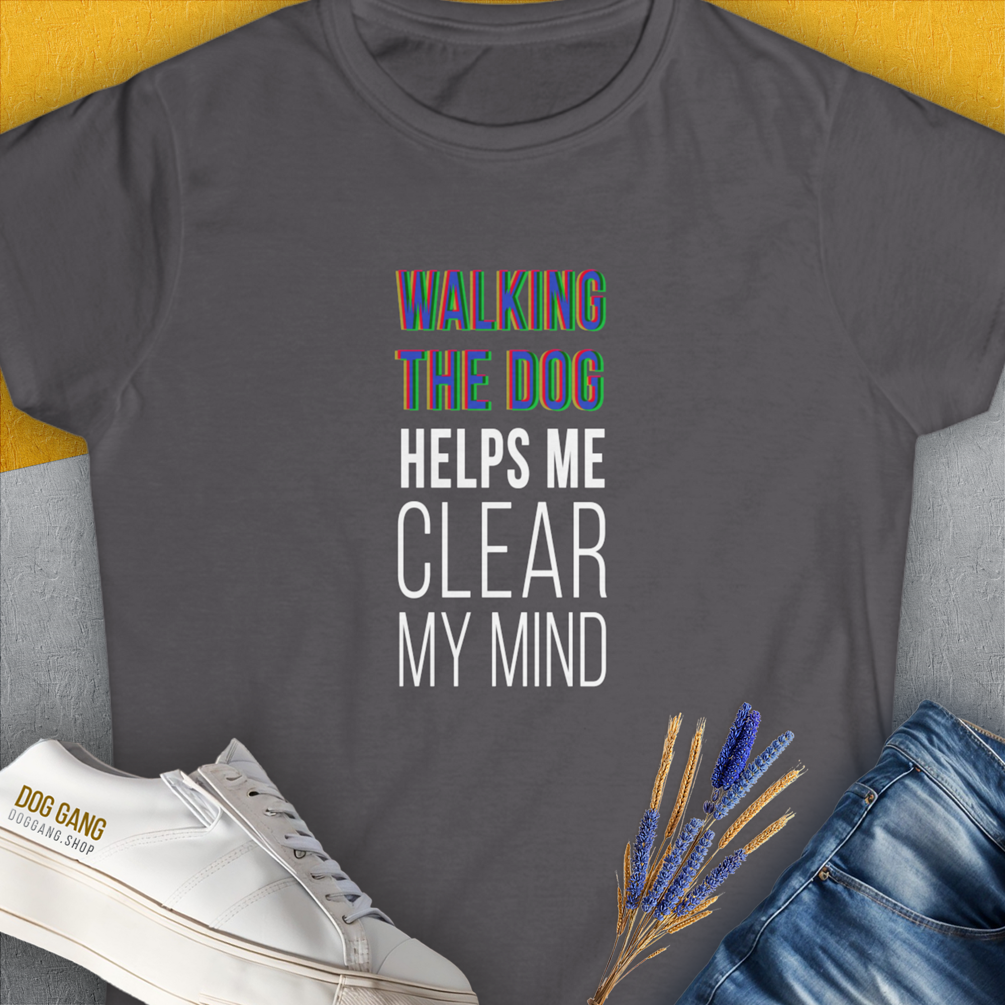 Walking The Dog Series One, Volume 3, Women's T-Shirt-Charcoal. A dog-themed Design from Dog Gang