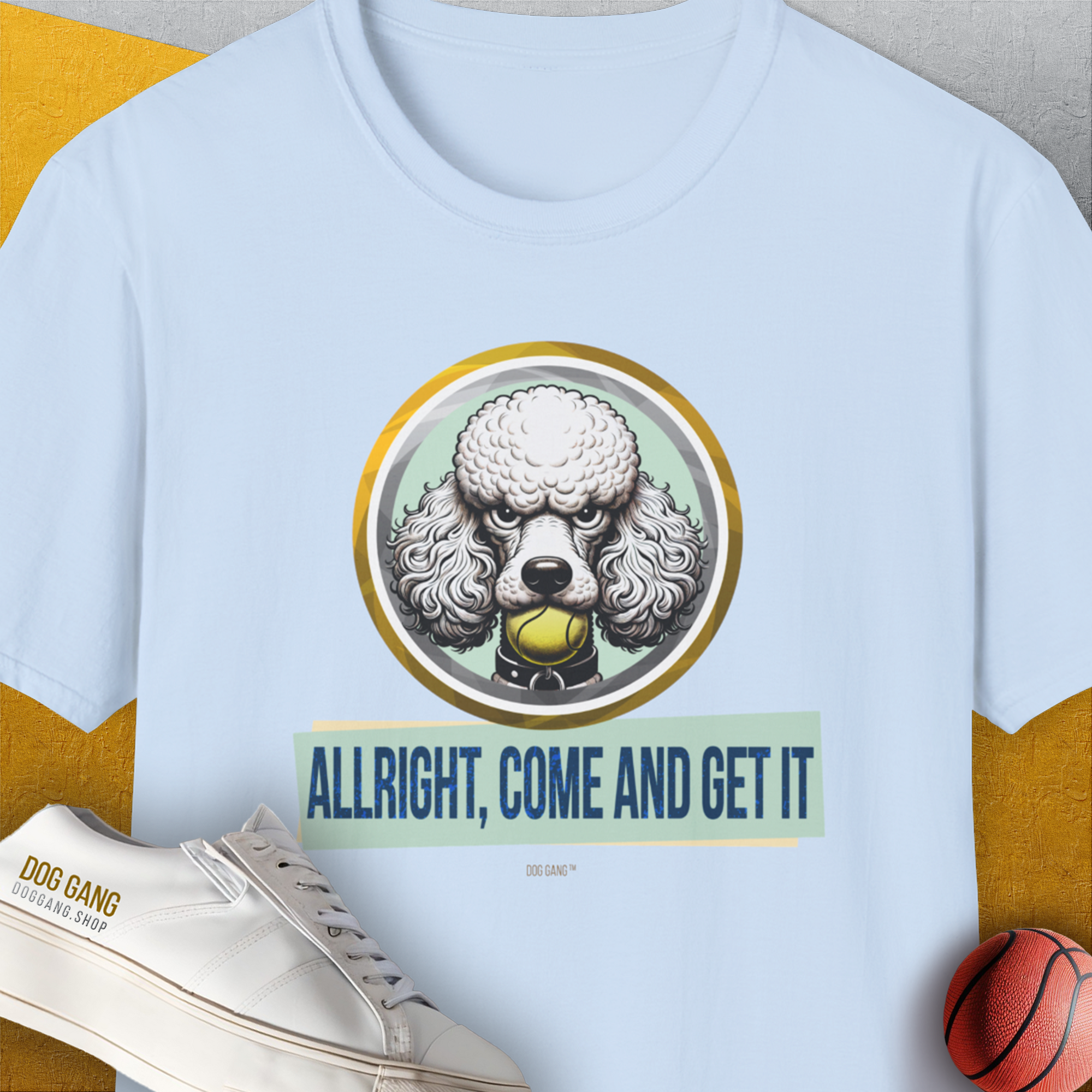 Allright Come And Get It, Volume 3, Unisex T-Shirt-Light Blue, Design by Dog Gang