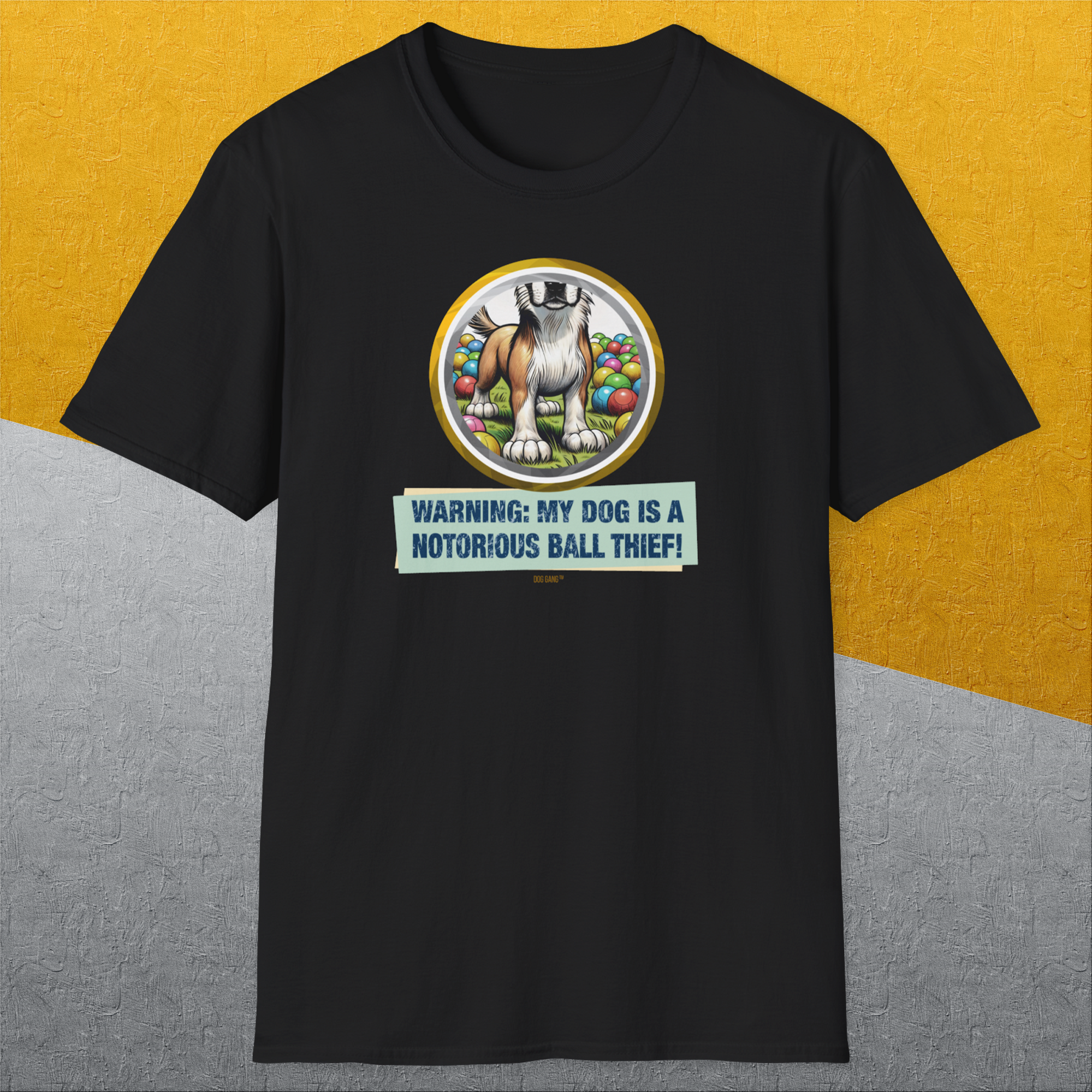 Warning: My Dog Is A Notorious Ball Thief, Volume 2, Unisex T-Shirt-, a cool and stylish design with a funny saying from Dog Gang