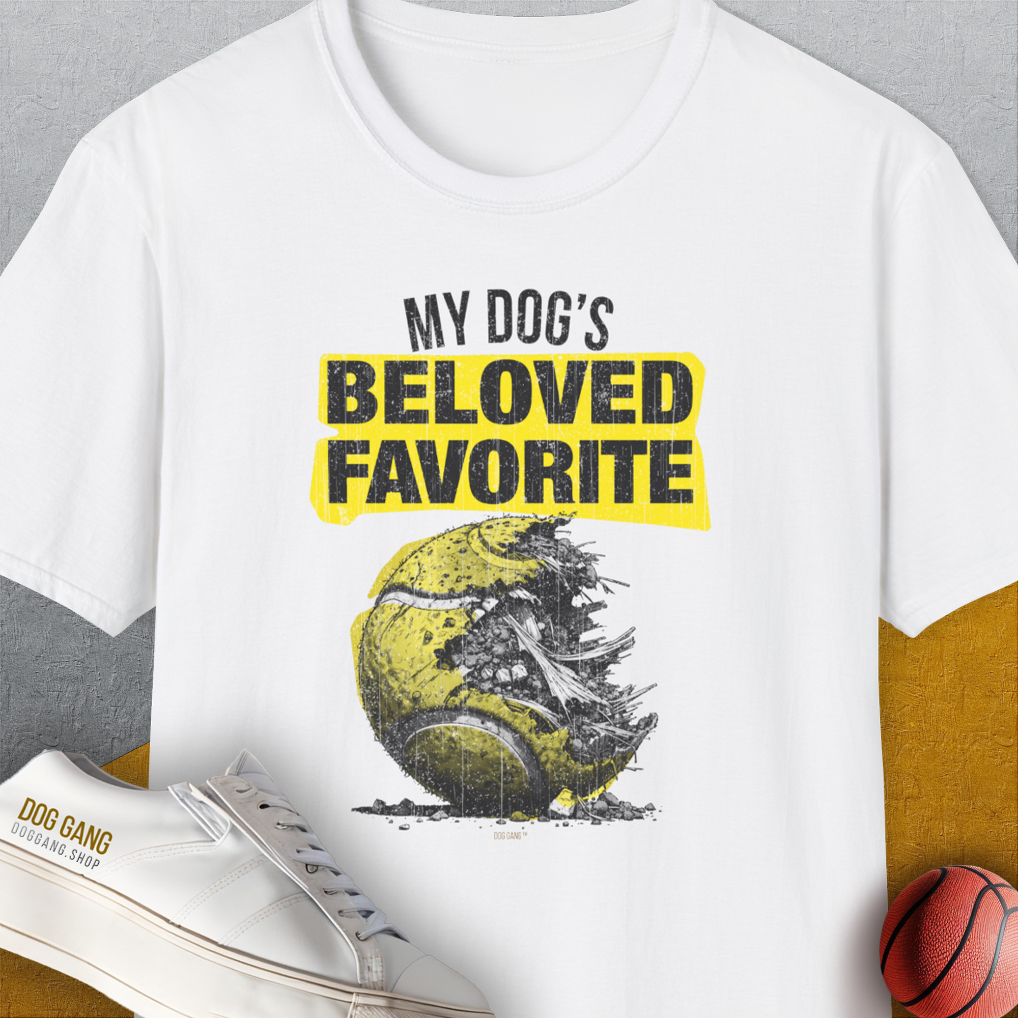 Beloved Favorite, Volume 1, Unisex T-Shirt-White. A perfect gift for dog lovers and dog owners. Design by Dog Gang