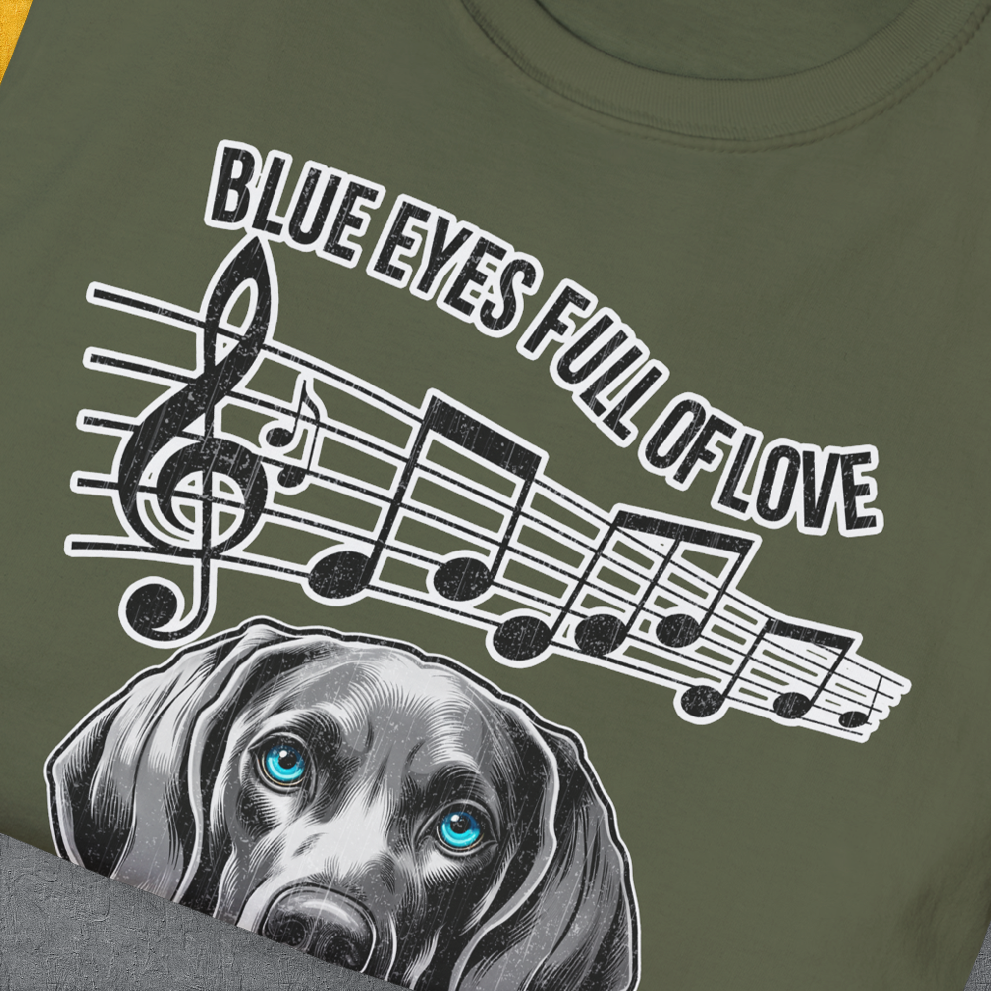 Blue Eyes Full Of Love, Volume 4 (Weimaraner), Unisex T-Shirt-. A dog-themed Design from Dog Gang