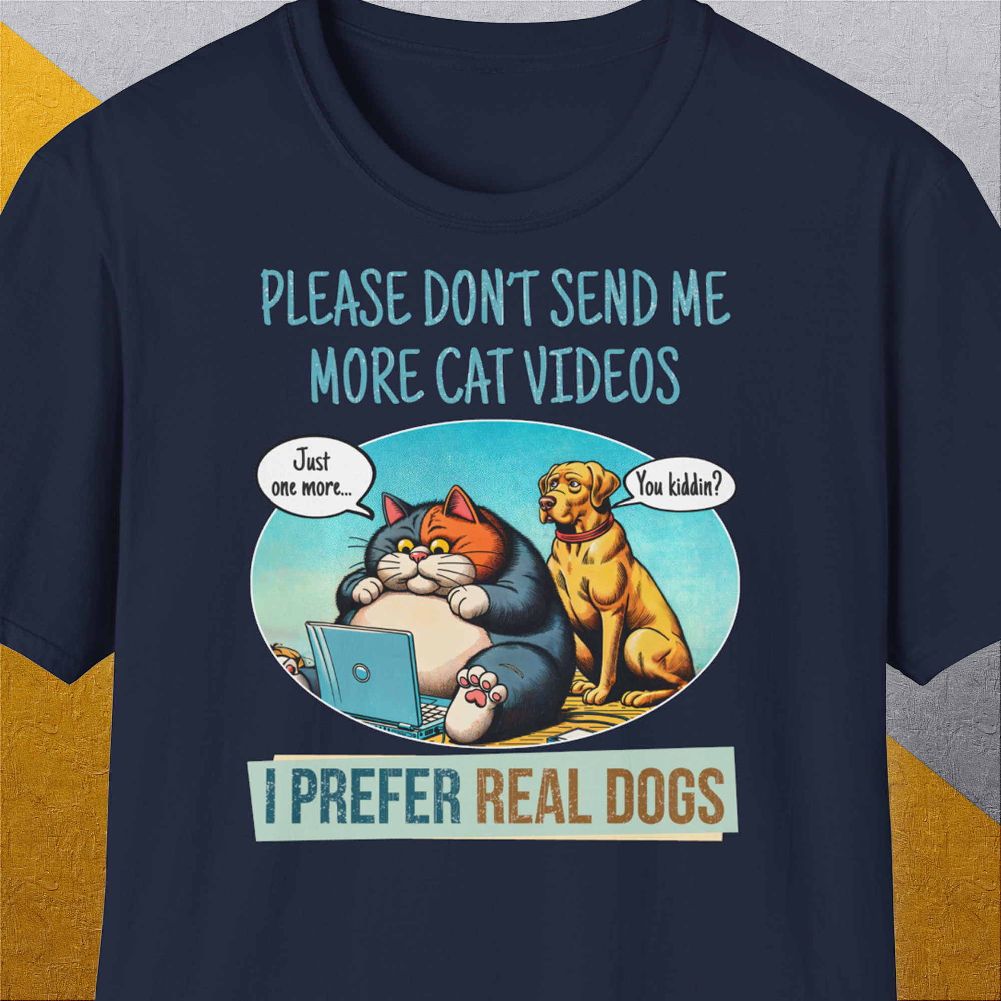 Cat Videos Series, Volume 2, Unisex T-Shirt-Navy-lustiges Shirt für Hundefreunde, lustiger Spruch mit Hund, Design by Dog Gang