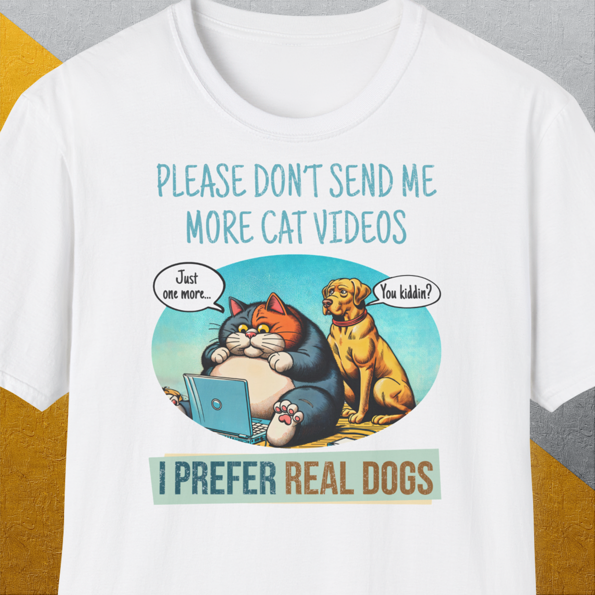 Cat Videos Series, Volume 2, Unisex T-Shirt-White-bequemes Shirt mit lustigem Spruch für Hundebesitzer, Design by Dog Gang