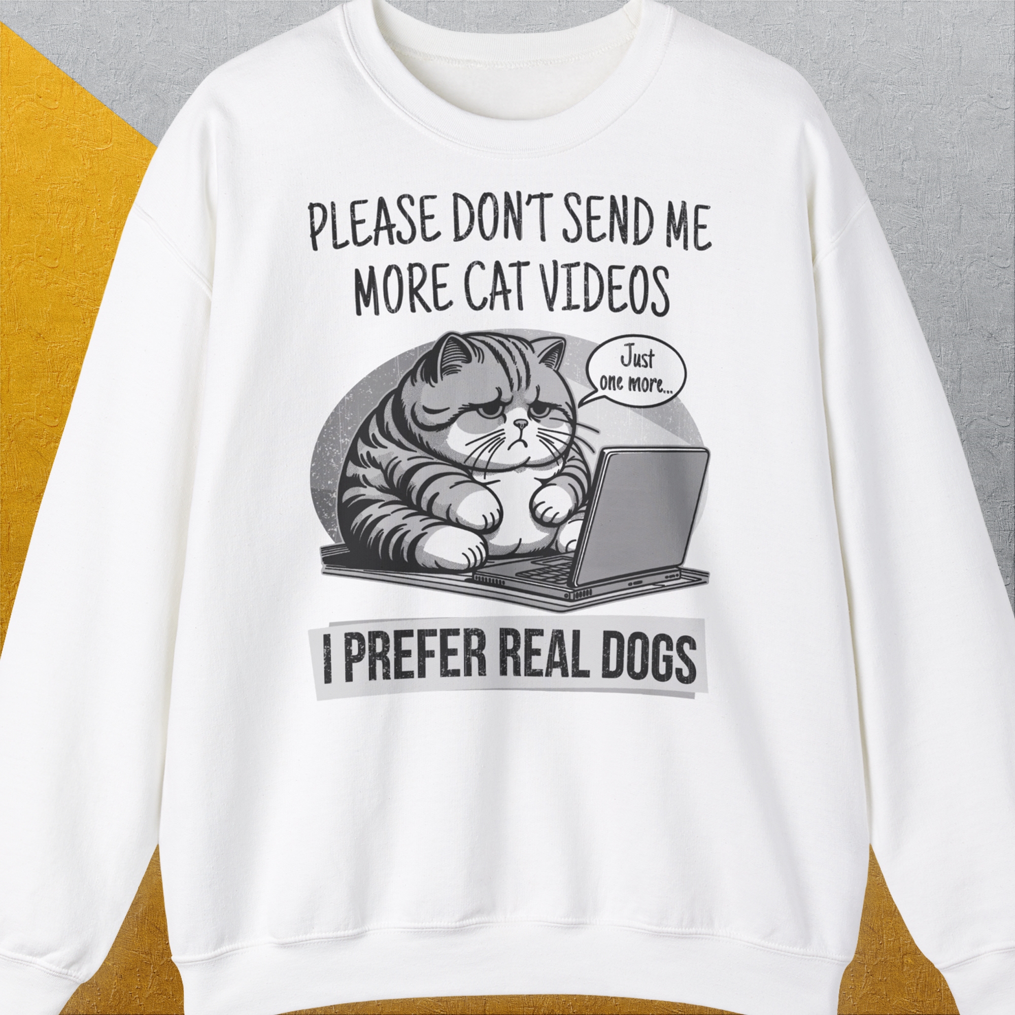 Cat Videos Series, Volume 1, Unisex Sweatshirt-White-für Hundebesitzer und Hundeliebhaber, Design by Dog Gang