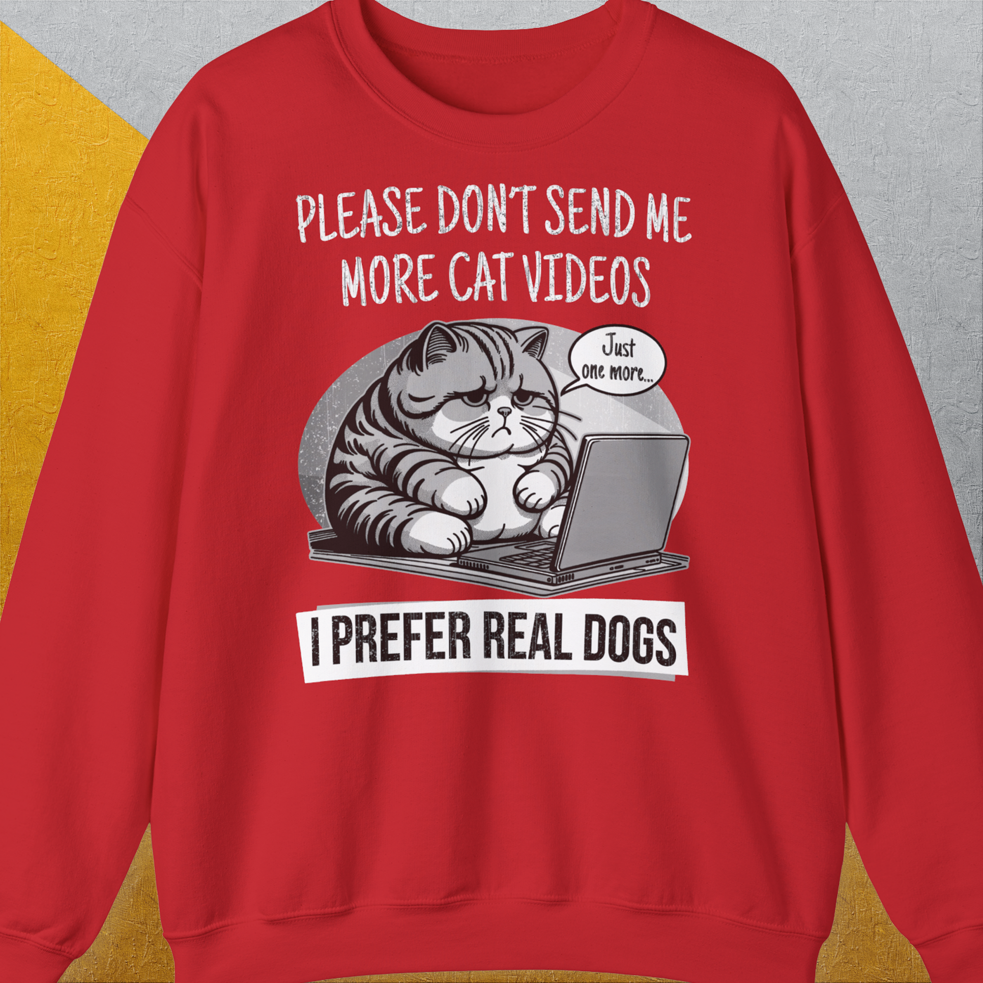Cat Videos Series, Volume 1, Unisex Sweatshirt-Red-für in- und outdoor, lustiger Spruch für Hundeliebhaber, Design by Dog Gang