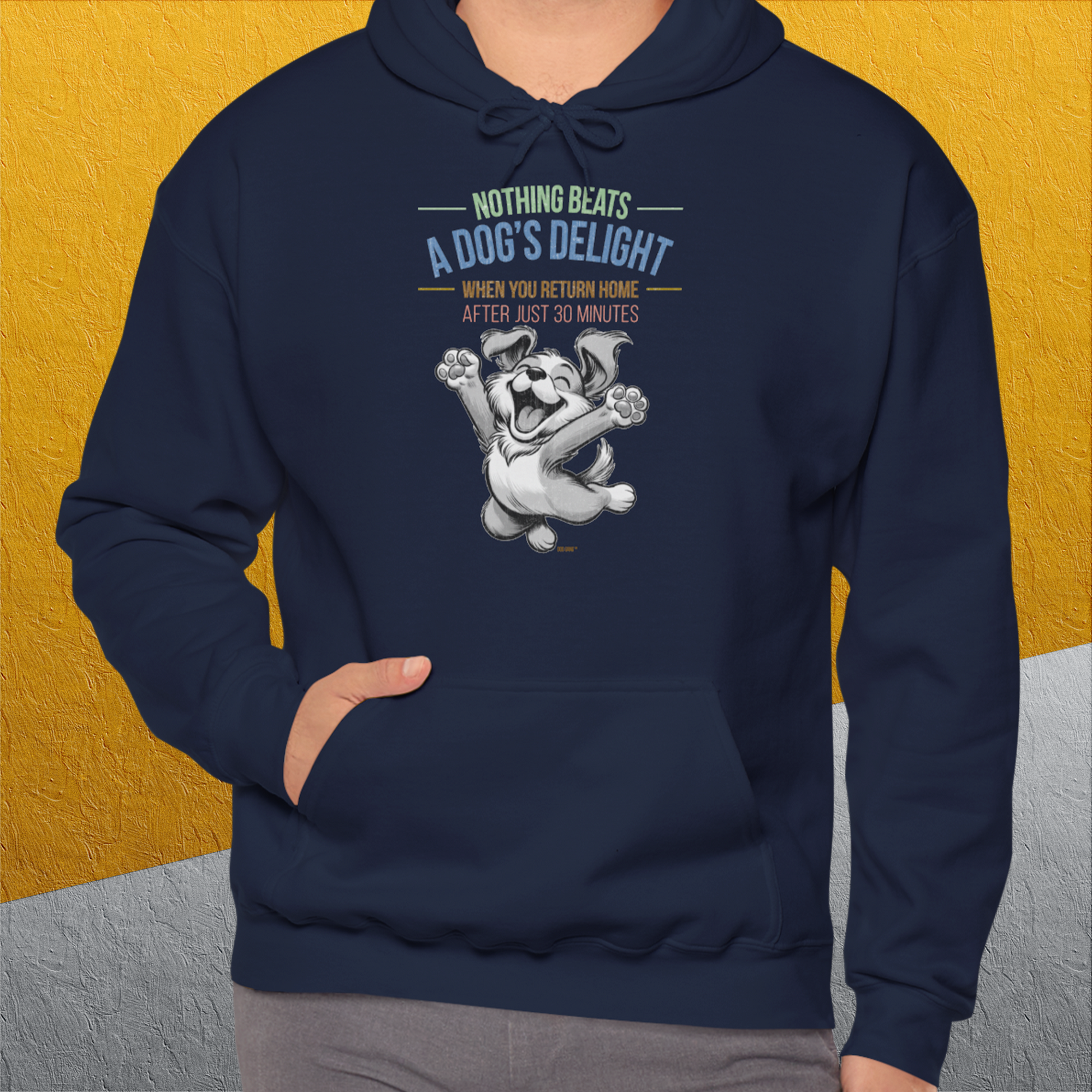 Nothing Beats A Dog&#39;s Delight When You Return Home, Volume 1, Unisex Hoodie-origineller und witziger Kapuzenpulli mit Hund, Design by Dog Gang