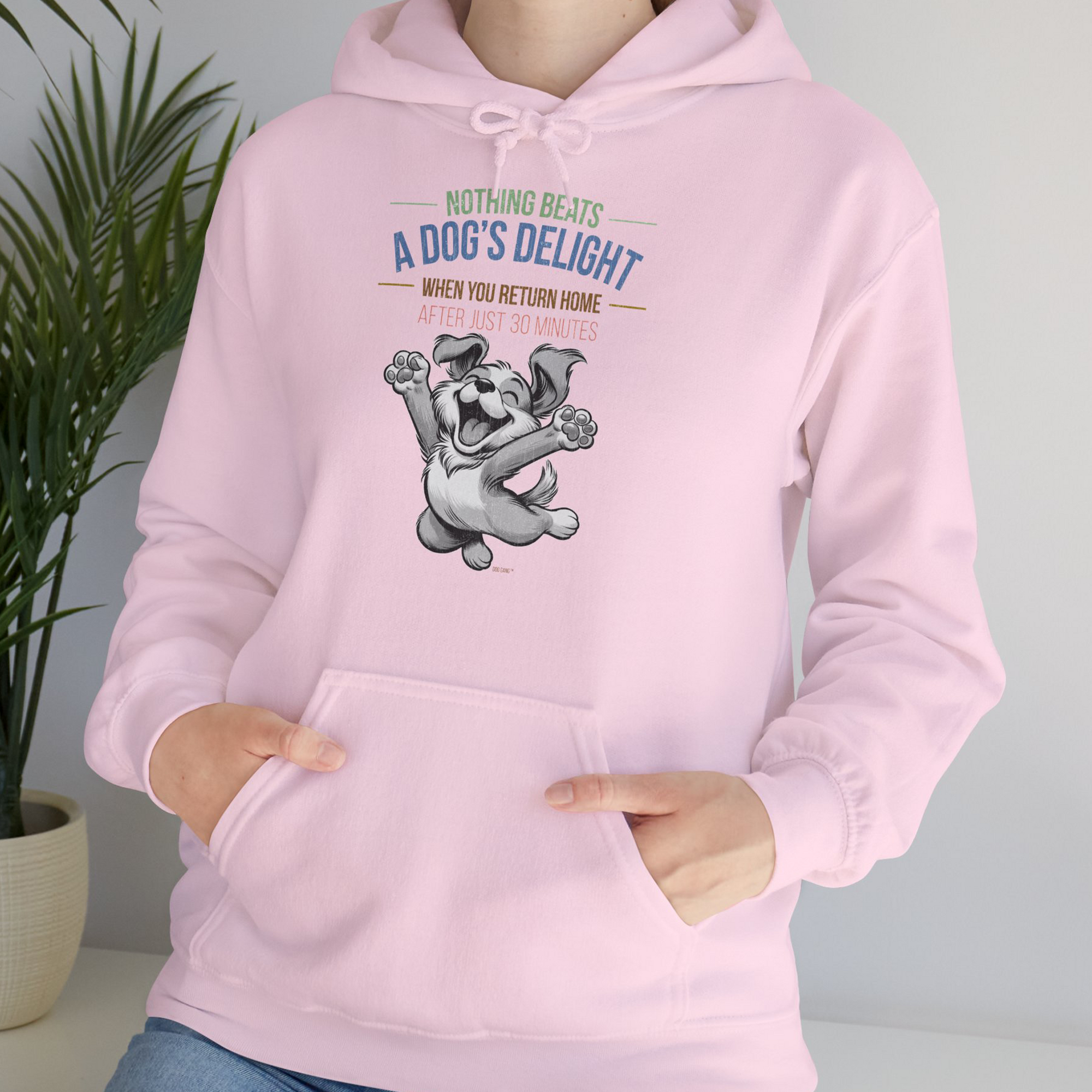 Nothing Beats A Dog&#39;s Delight When You Return Home, Volume 1, Unisex Hoodie-Kapuzensweatshirt für Hundefreunde, lustiger Spruch mit Hund, Design by Dog Gang
