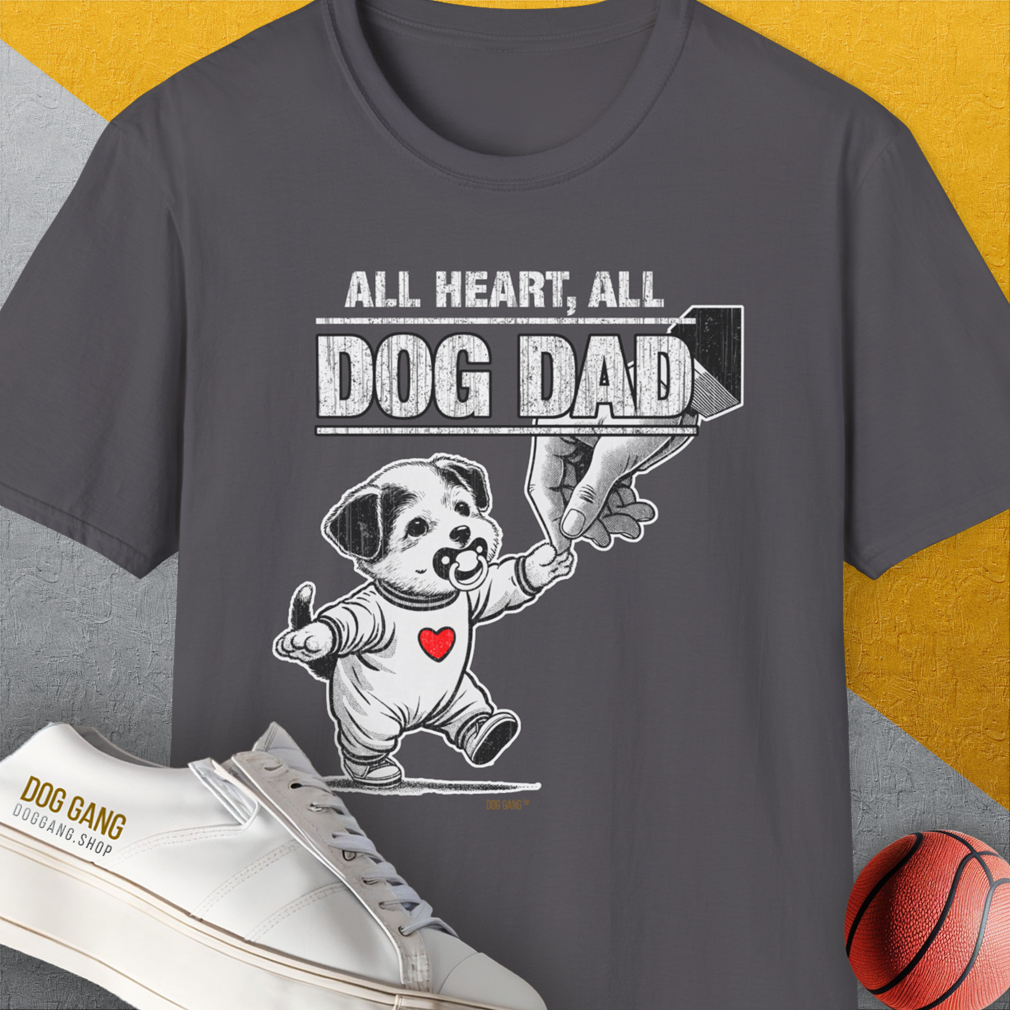 Dog Dad Series, Volume 7, Unisex T-Shirt-Charcoal, Design by Dog Gang