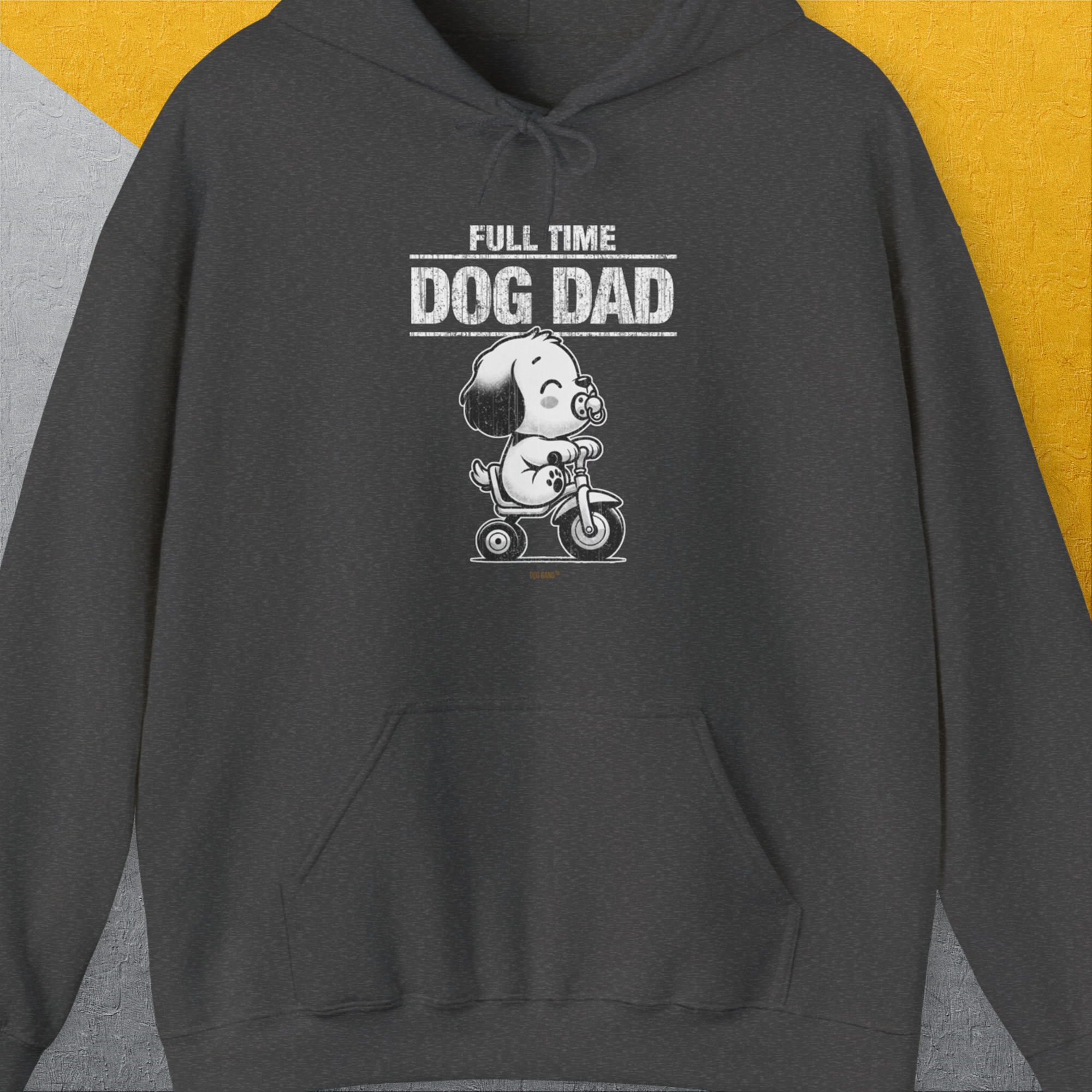 Dog Dad Series, Volume 3, Unisex Hoodie-Dark Heather. A perfect gift for dog lovers and dog owners. Design by Dog Gang