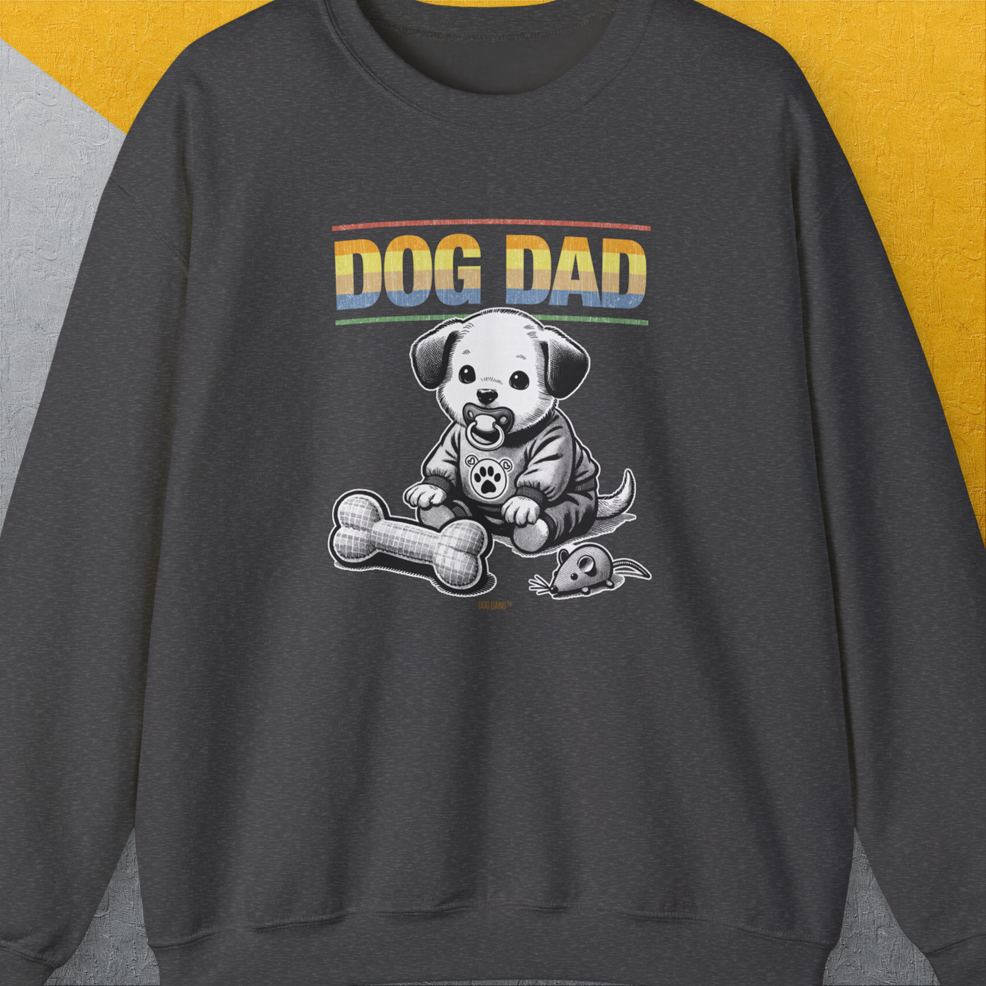 Dog Dad Series, Volume 2, Unisex Sweatshirt-Dark Heather, a cool design with a funny saying from Dog Gang