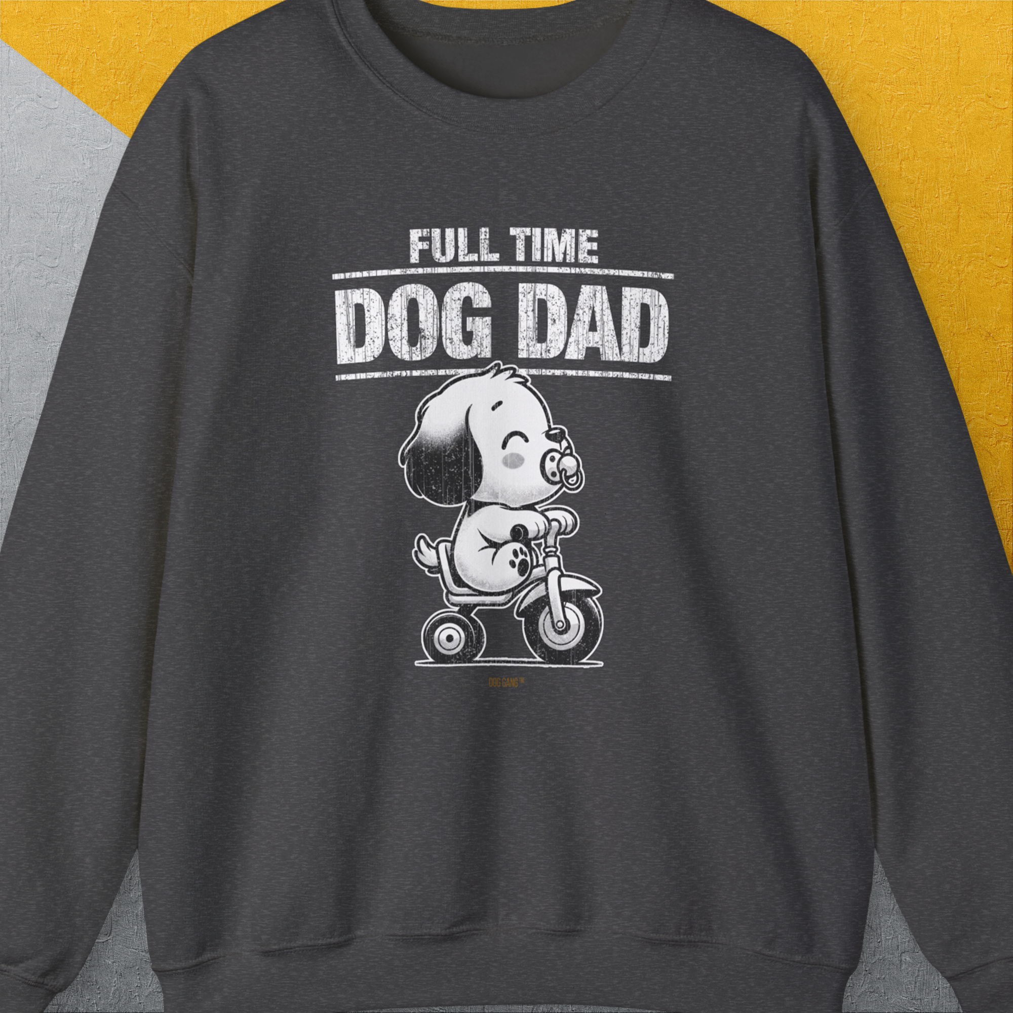 Dog Dad Series, Volume 3, Unisex Sweatshirt-Dark Heather. A perfect gift for dog lovers and dog owners. Design by Dog Gang