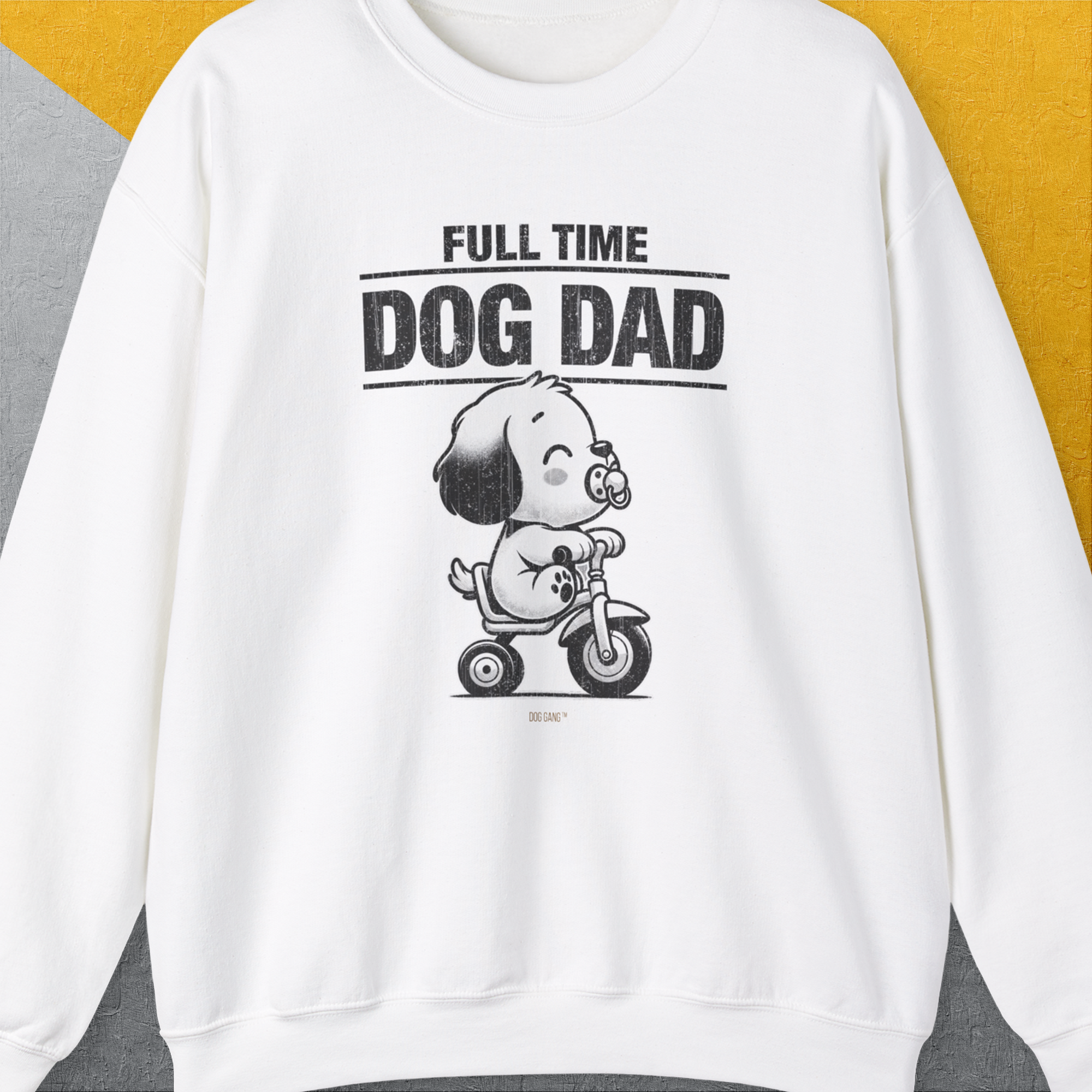 Dog Dad Series, Volume 3, Unisex Sweatshirt-White. A dog-themed Design from Dog Gang