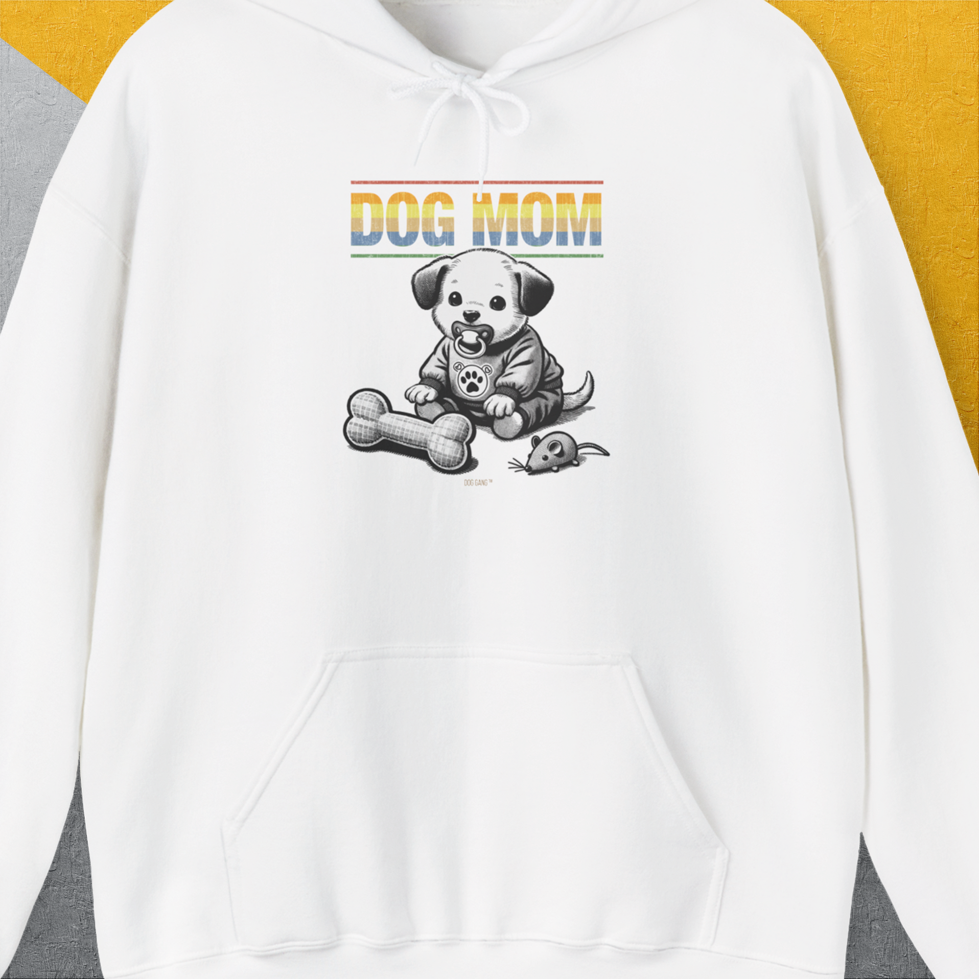 Dog Mom Series, Volume 2, Unisex Hoodie-White. A dog-themed Design from Dog Gang