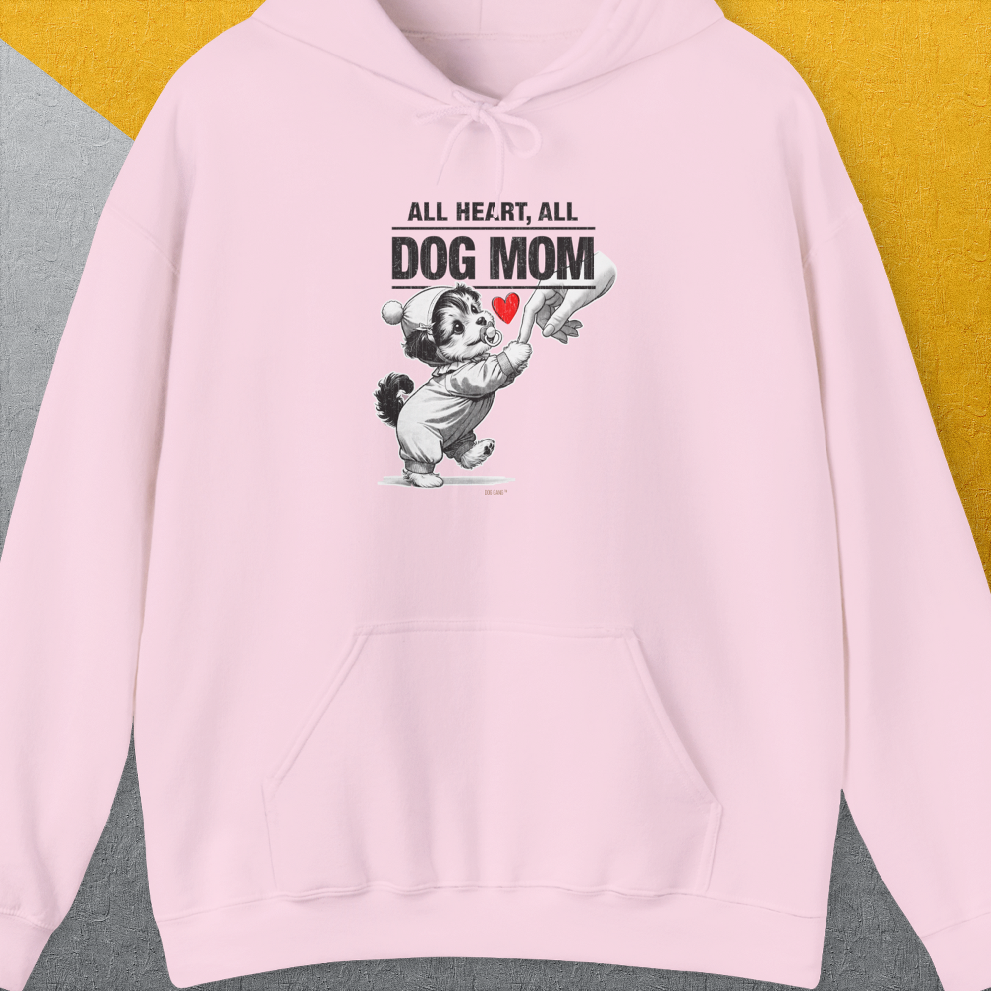 Dog Mom Series, Volume 9, Unisex Hoodie-Light Pink. A dog-themed Design from Dog Gang