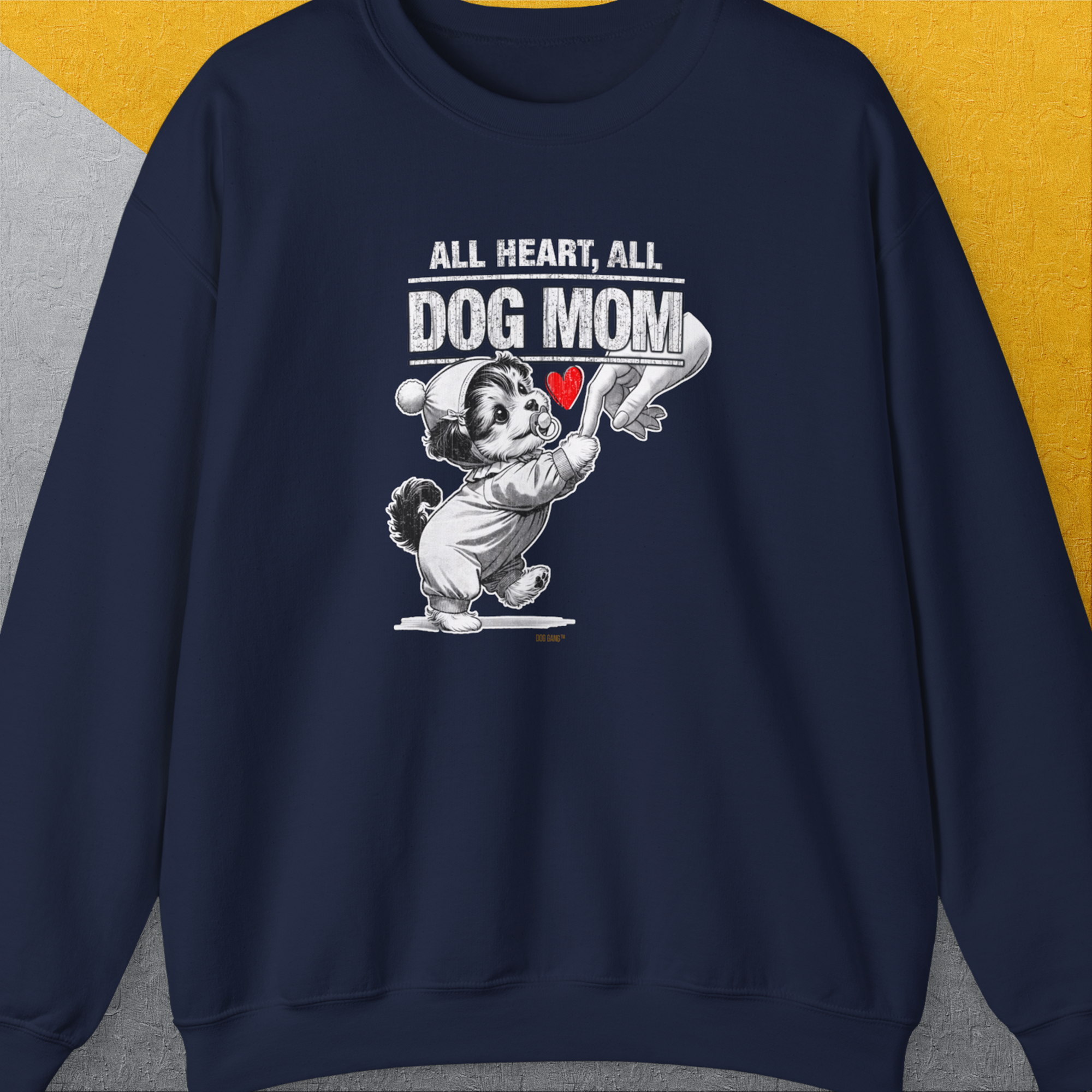 Dog Mom Series, Volume 9, Unisex Sweatshirt-Navy, Design by Dog Gang
