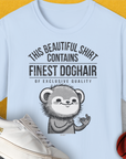 This Beautiful Shirt Contains Finest Dog Hair Of Exclusive Quality, Volume 2, Unisex T-Shirt-Light Blue-lustiges Shirt für Hundeliebhaber, Design by Dog Gang
